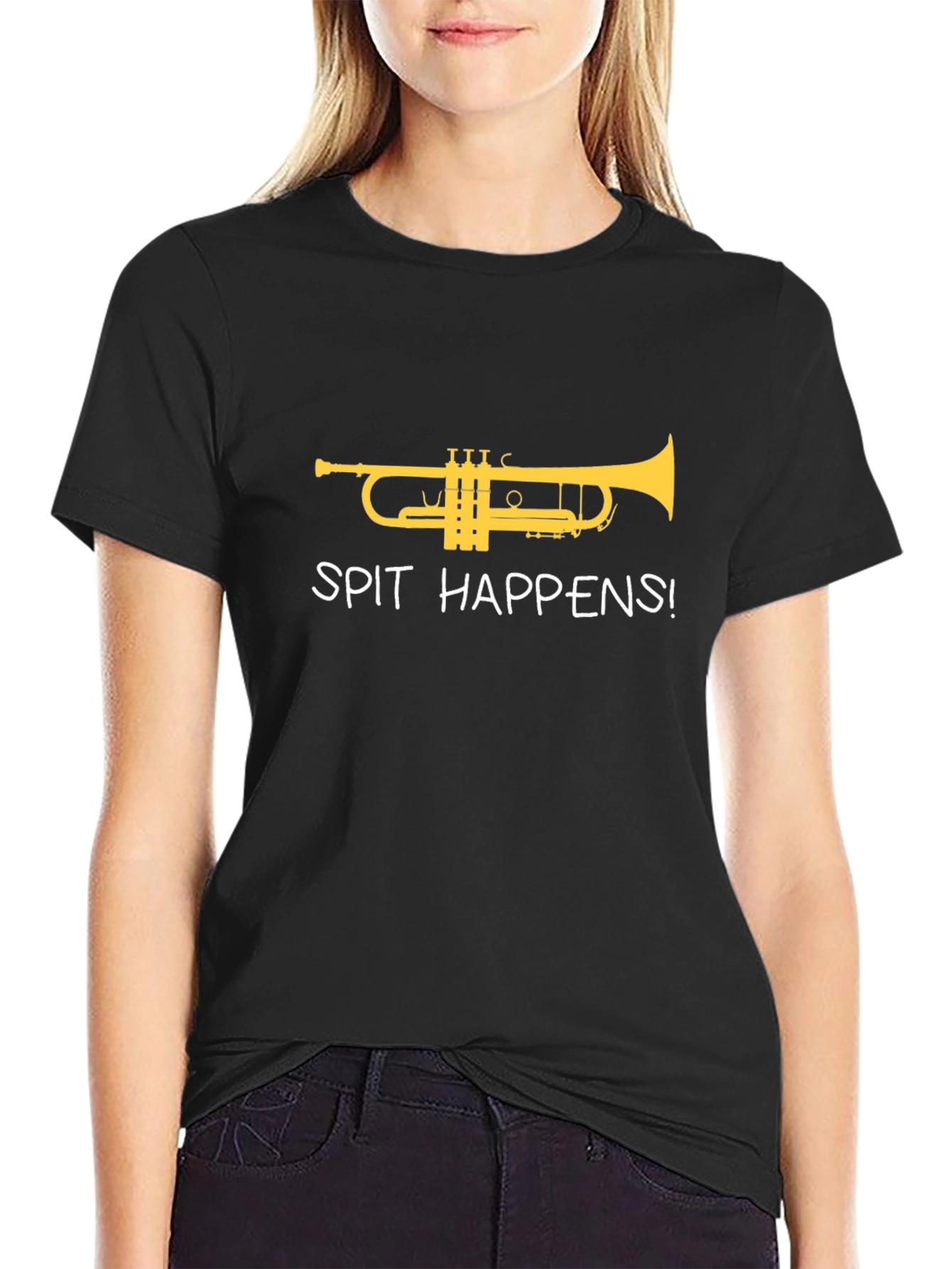 Spit Happens Trumpet T-Shirt - Musician Humor Tee