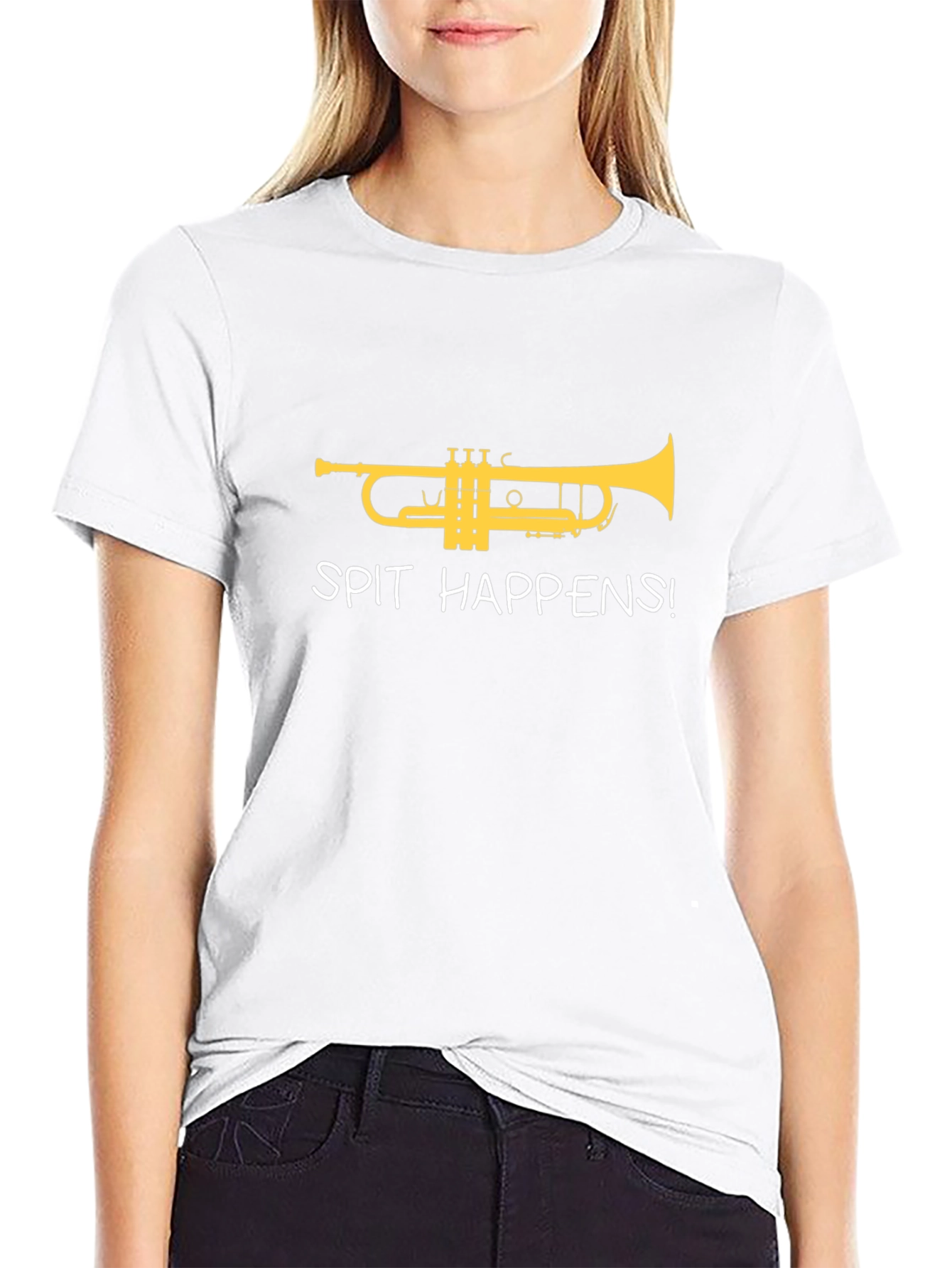 Spit Happens Trumpet T-Shirt - Musician Humor Tee
