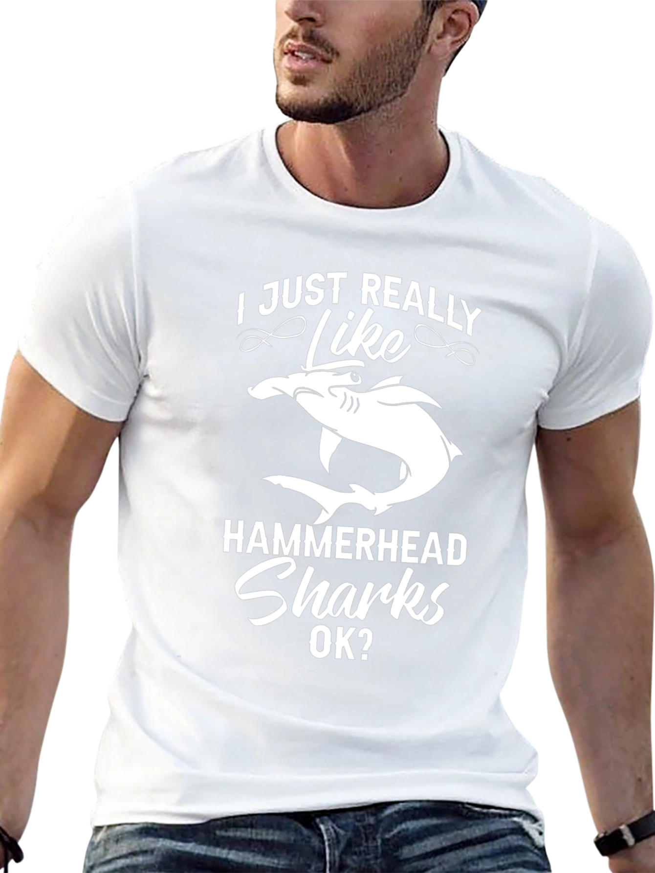 Hammerhead Sharks Graphic Tee - Black Cotton