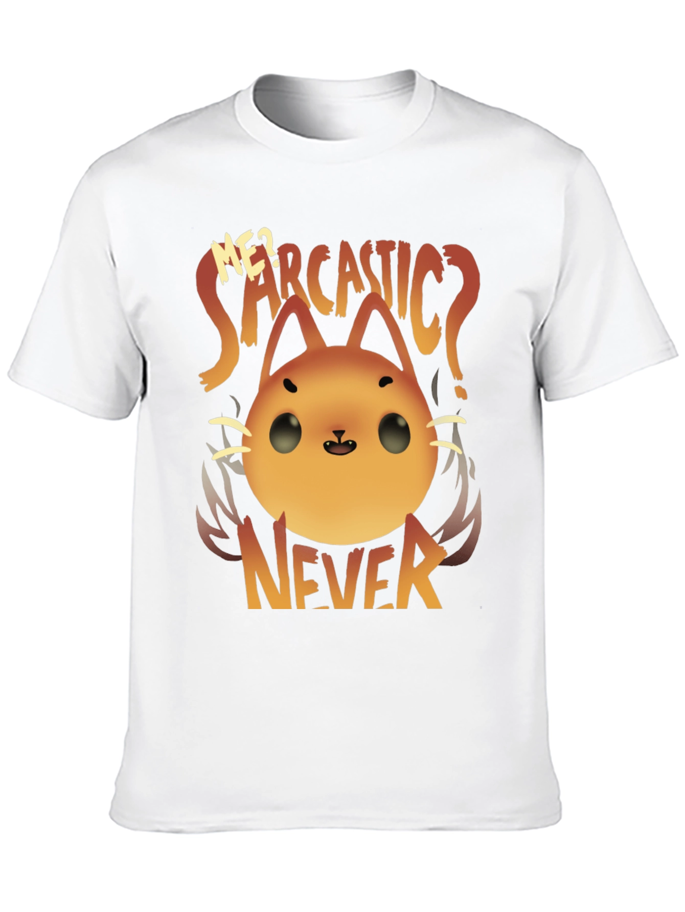 Sarcastic Cat Graphic T-Shirt - Never!