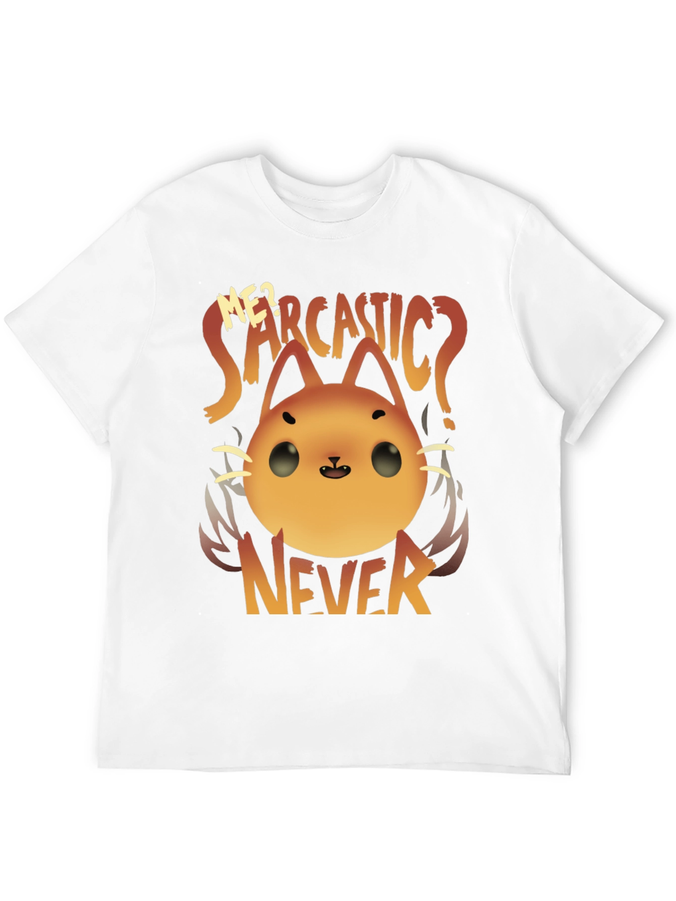 Sarcastic Cat Graphic T-Shirt - Never!