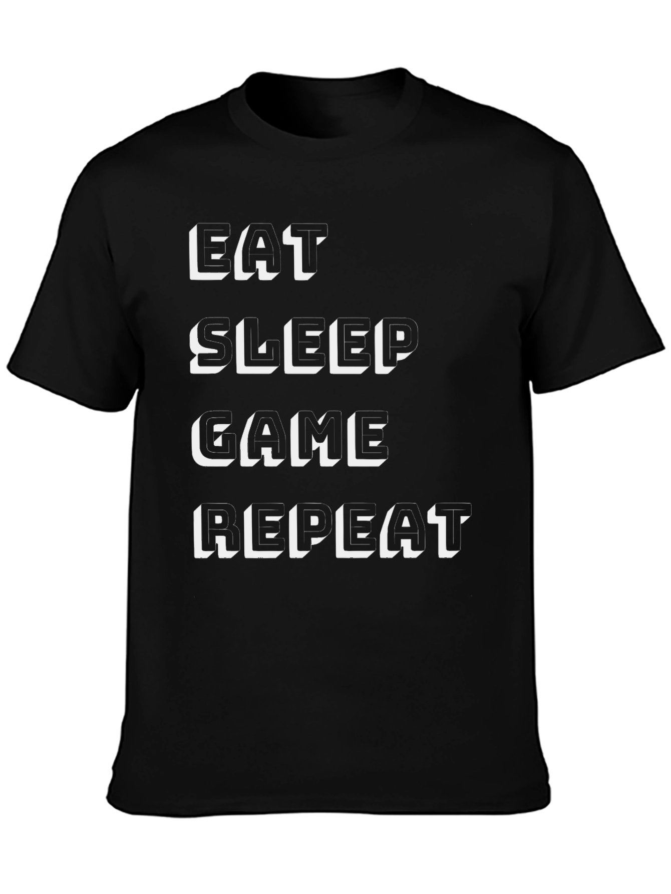Eat Sleep Game Repeat Black T-Shirt