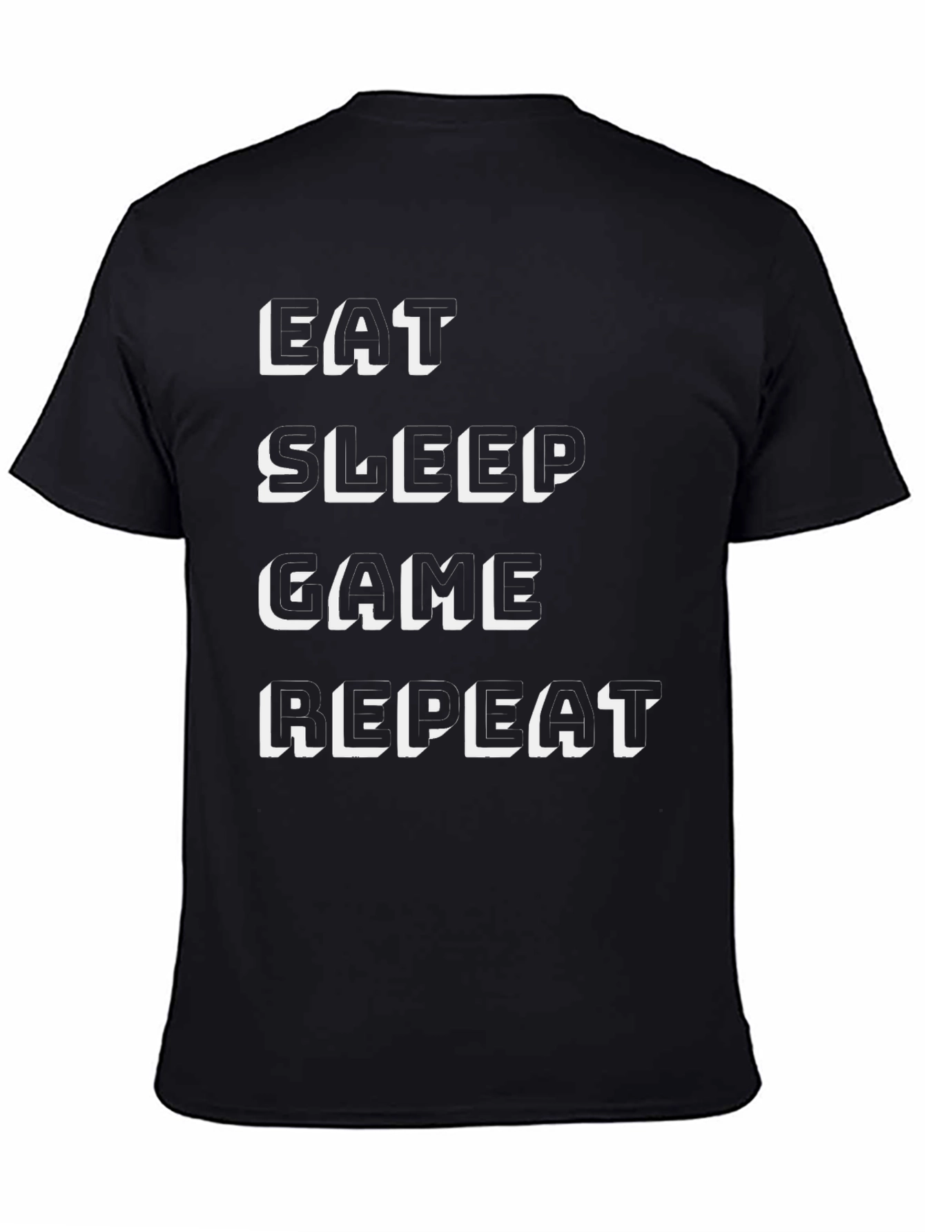 Eat Sleep Game Repeat Black T-Shirt