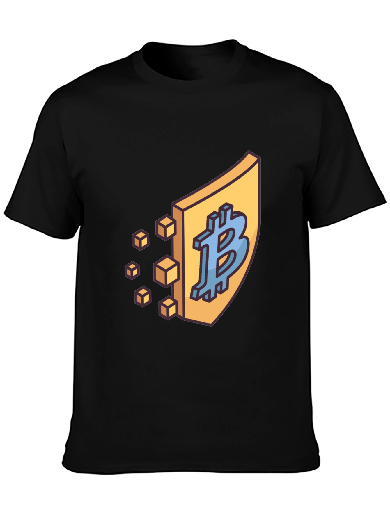 Bitcoin Shield Black T-Shirt - Crypto Currency Tee