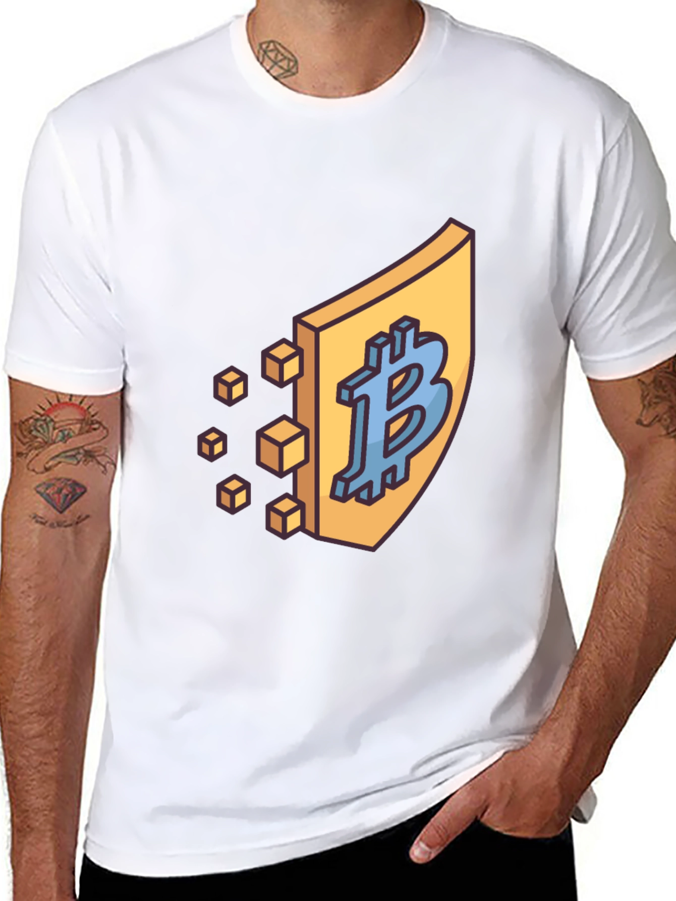 Bitcoin Shield Black T-Shirt - Crypto Currency Tee