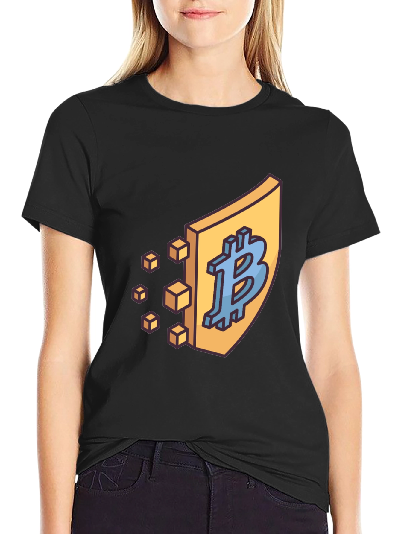 Bitcoin Shield Black T-Shirt - Crypto Currency Tee