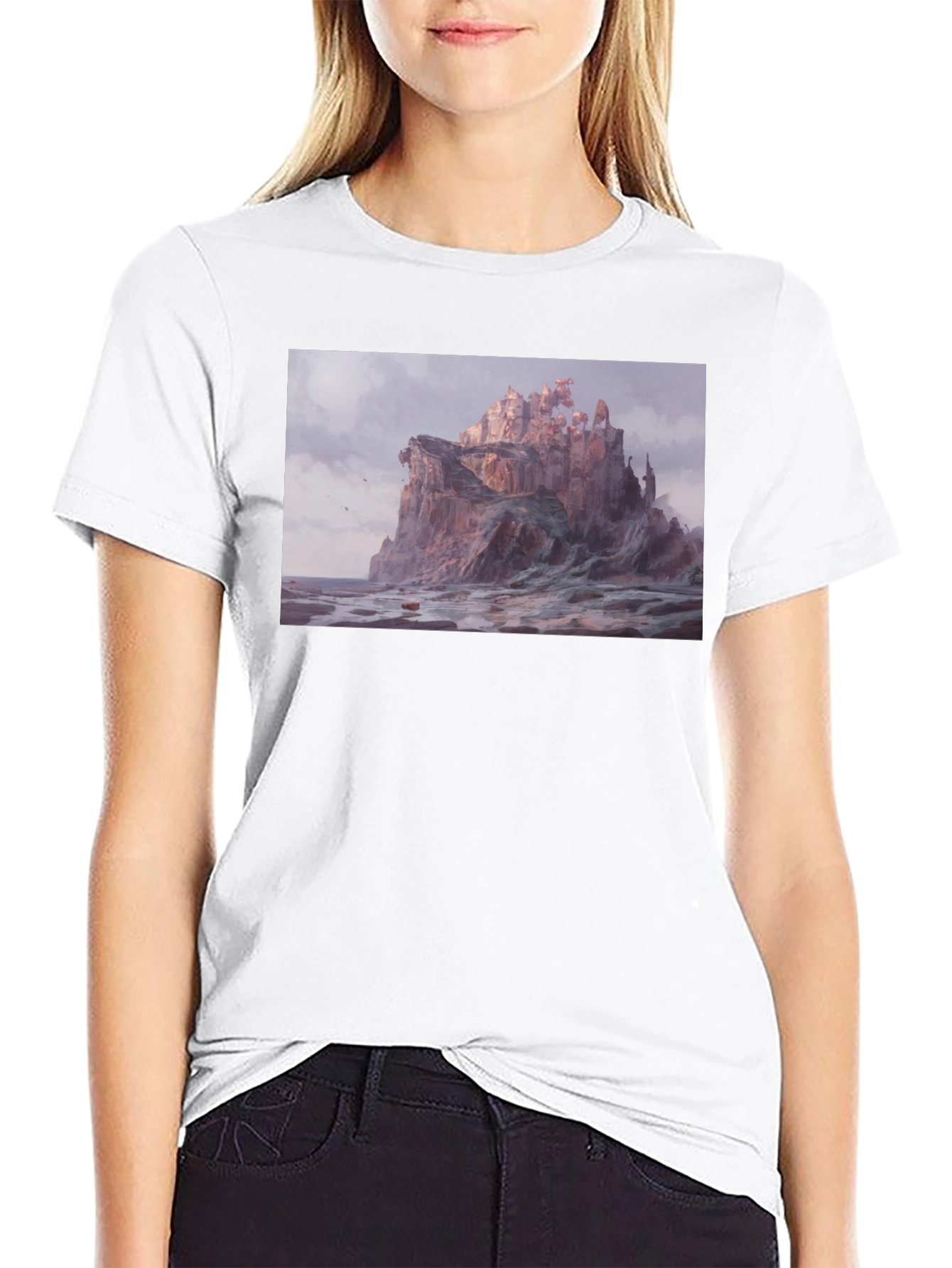 Fantasy Castle on Cliff T-Shirt