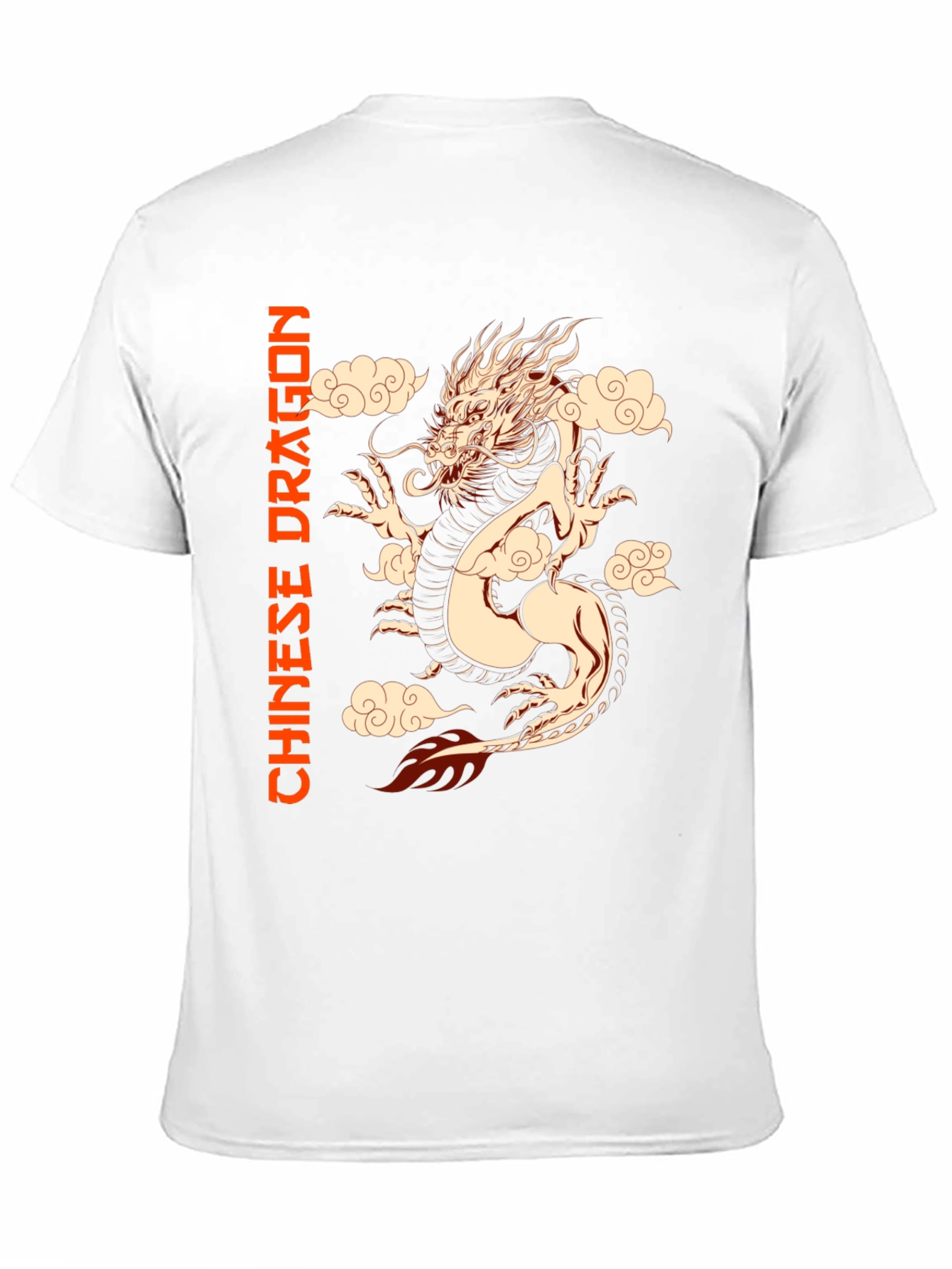 Chinese Dragon Graphic Tee - Black Cotton T-Shirt