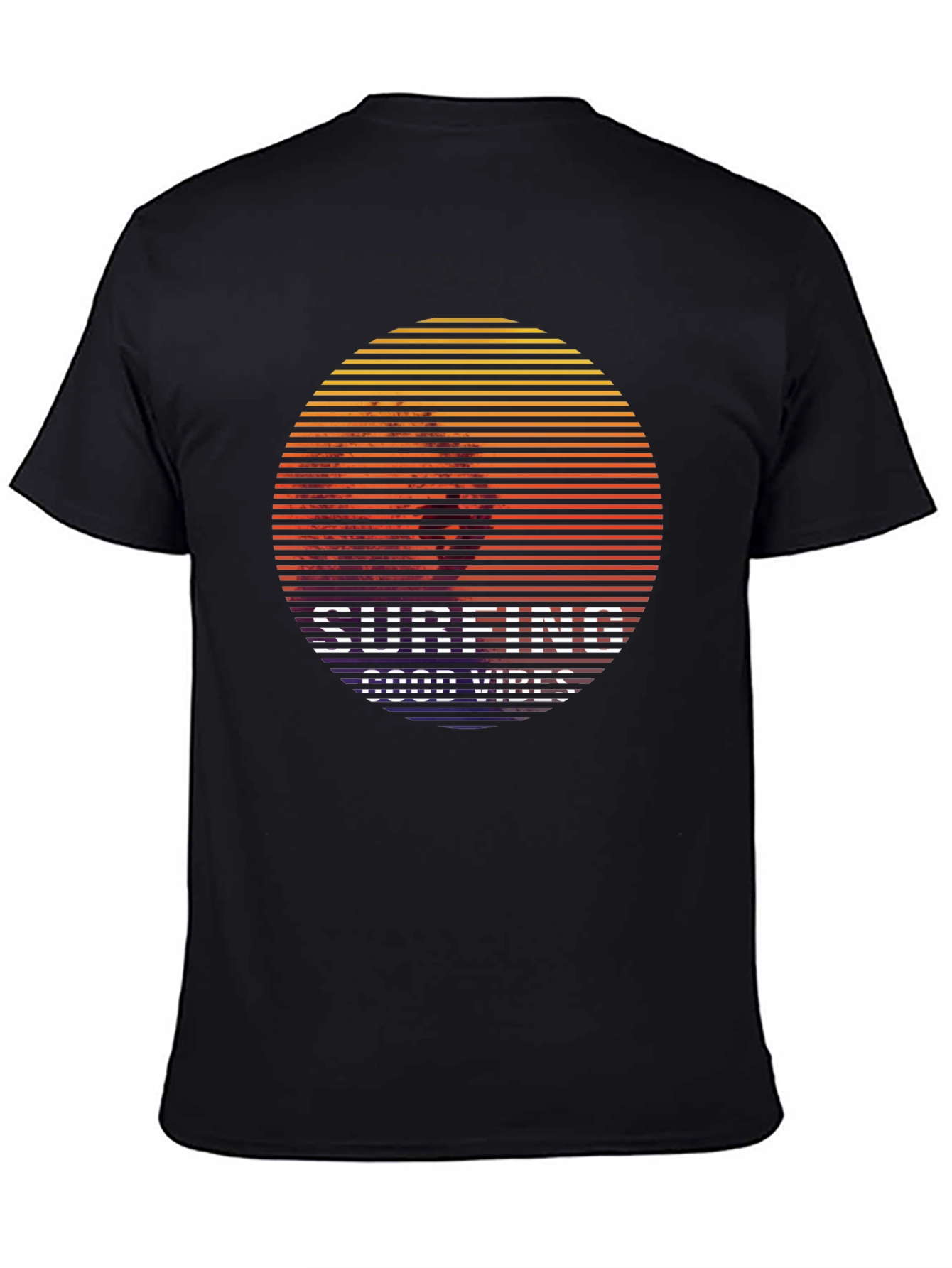 Surfing Good Vibes Graphic Tee - Black