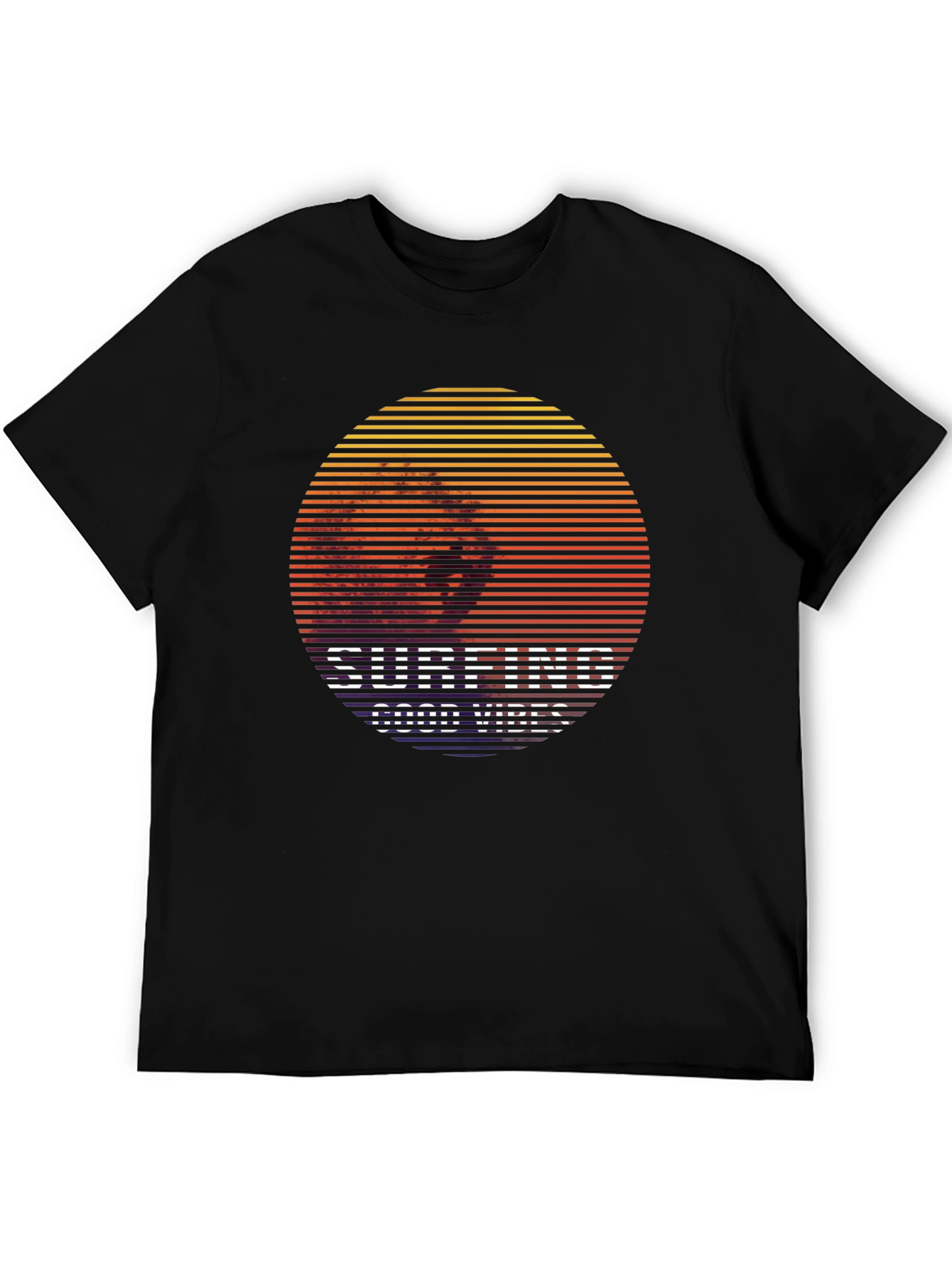 Surfing Good Vibes Graphic Tee - Black