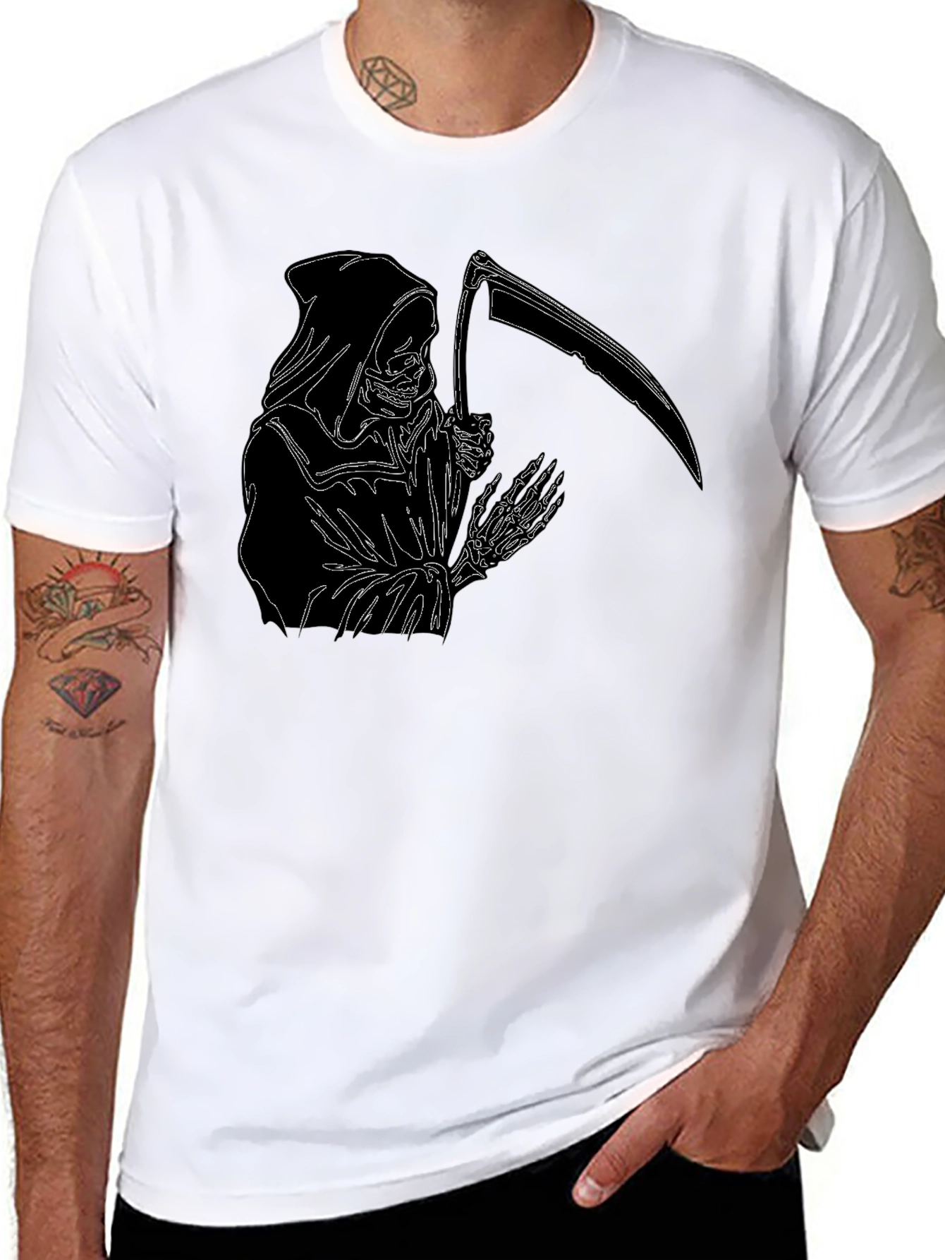 Grim Reaper Graphic T-Shirt - Black