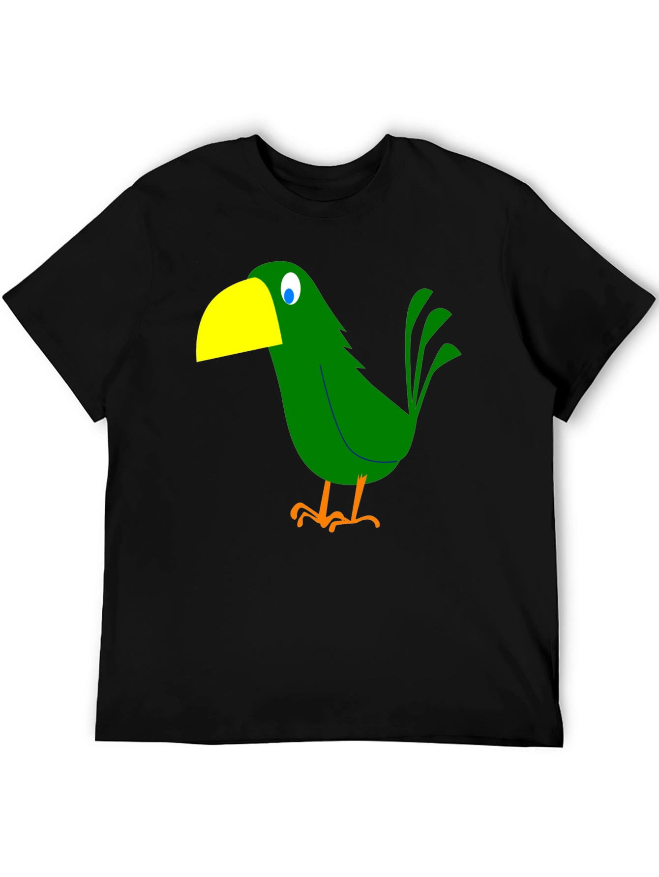 Cartoon Bird Graphic Tee - Black T-Shirt