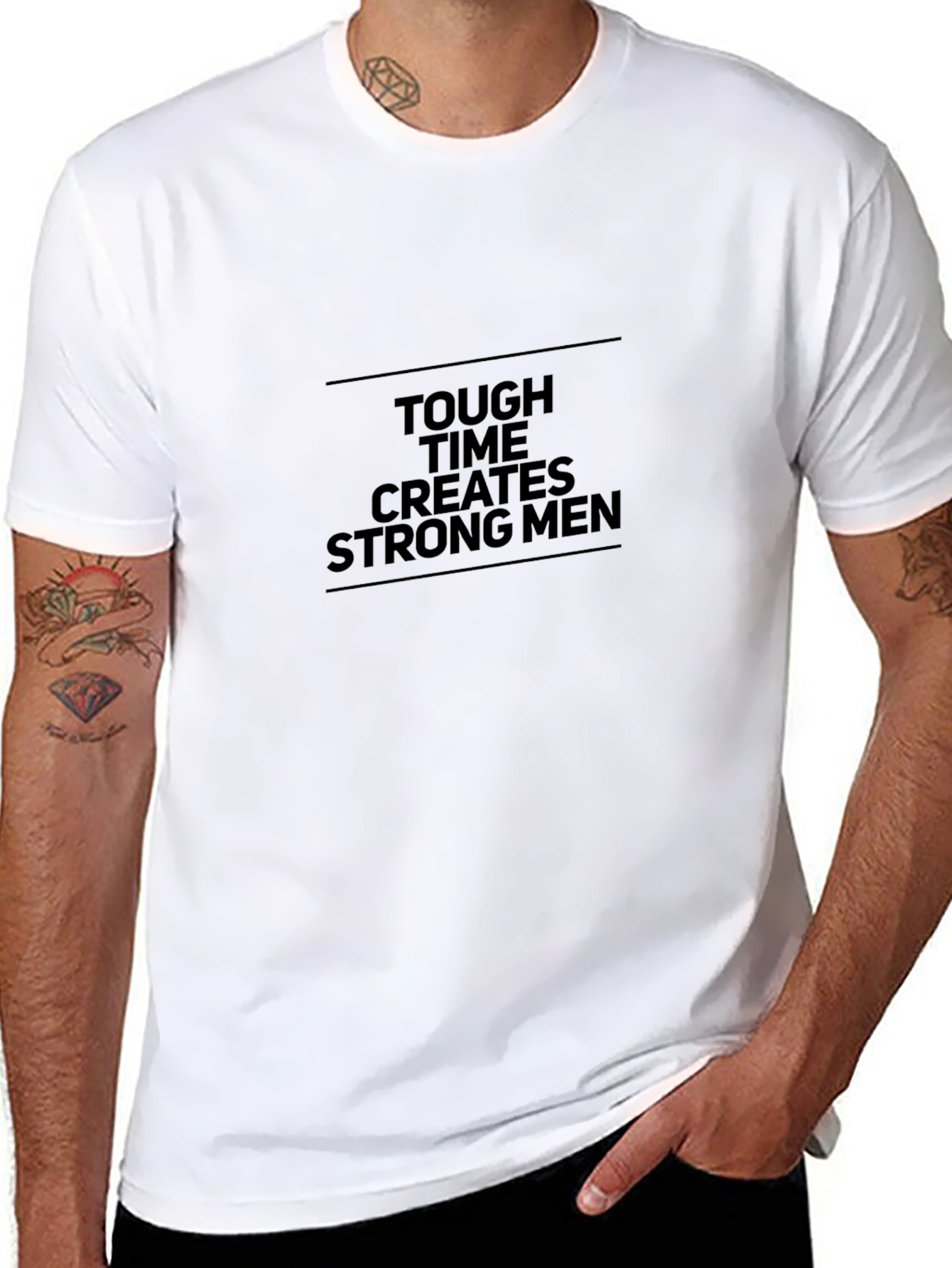 Tough Times Create Strong Men Black T-Shirt