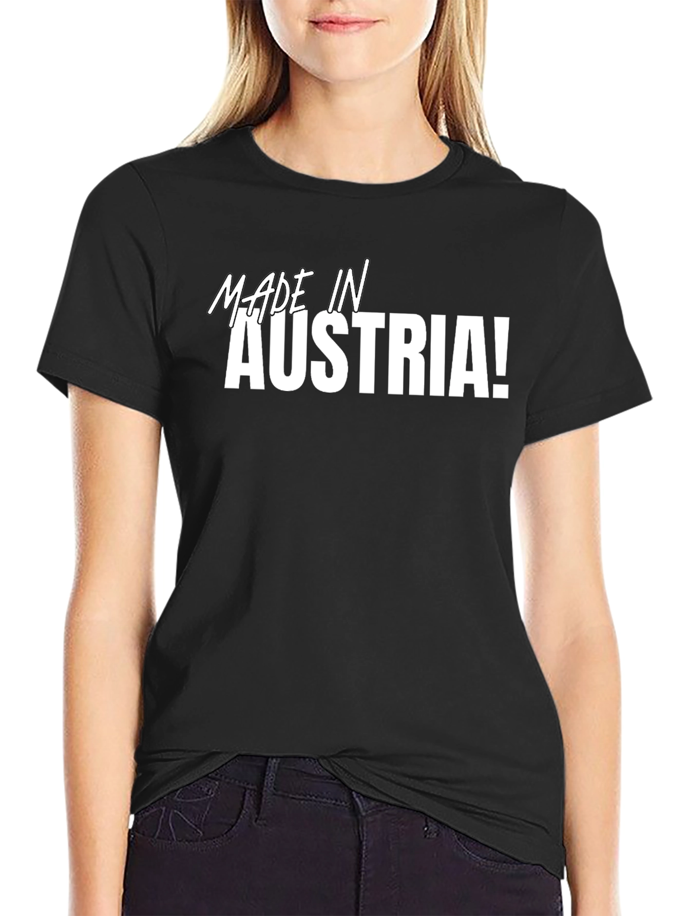 Made in Austria! Graphic Tee - Black Cotton T-Shirt