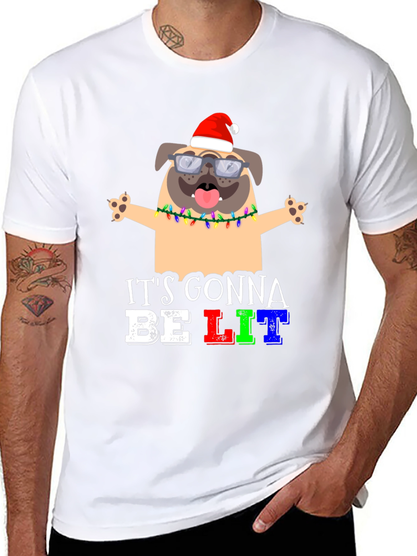 Its Gonna Be Lit Pug Christmas T-Shirt