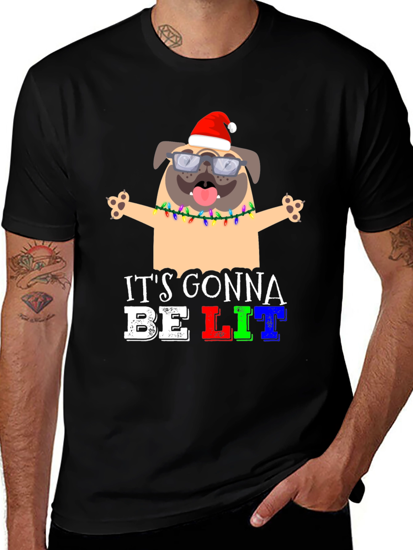 Its Gonna Be Lit Pug Christmas T-Shirt