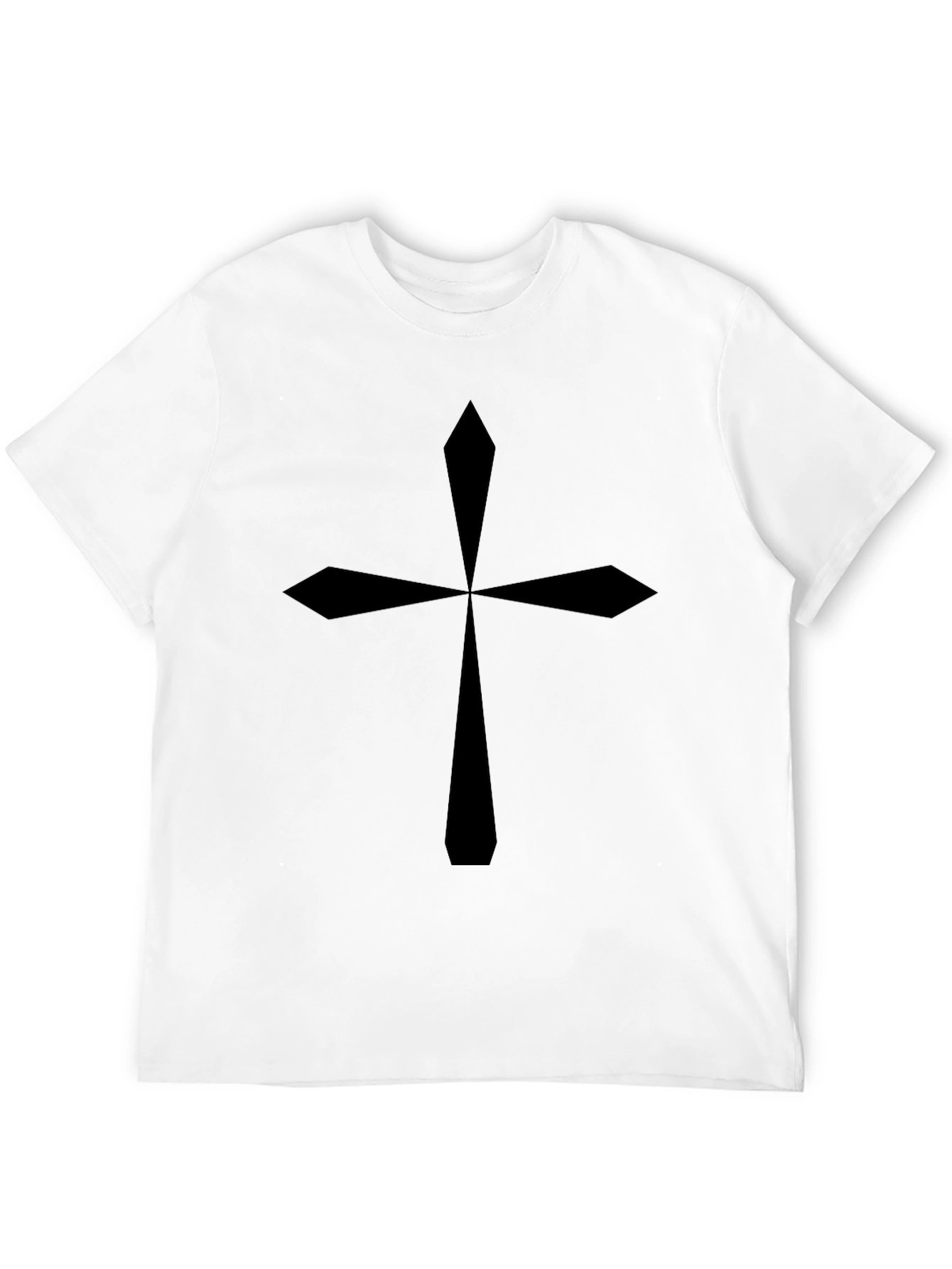 Bold Black Cross Graphic T-Shirt