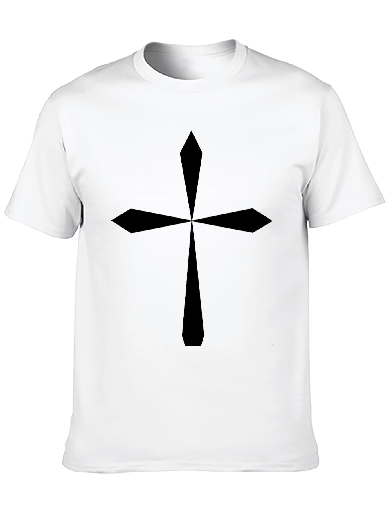 Bold Black Cross Graphic T-Shirt