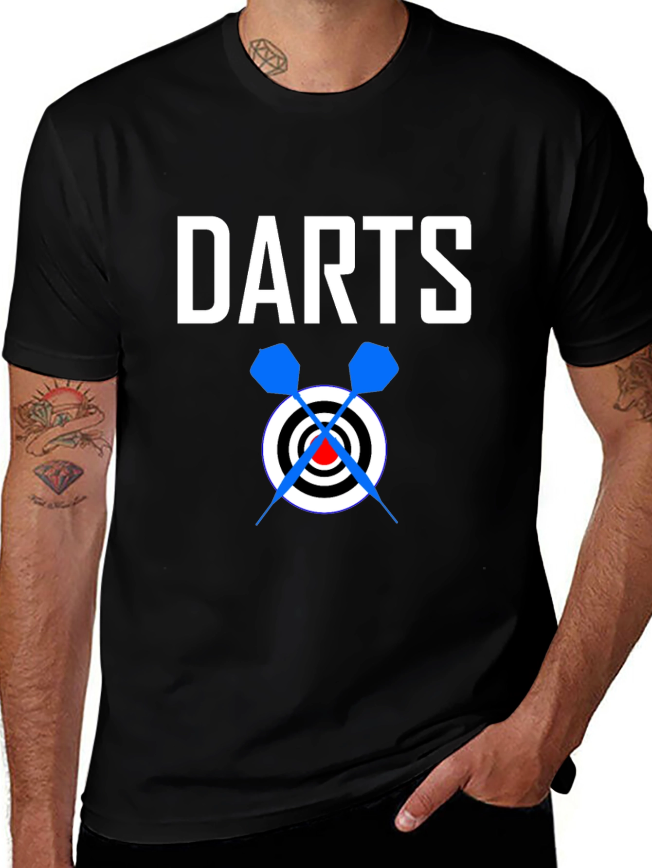 Darts Graphic T-Shirt - Black Cotton Tee