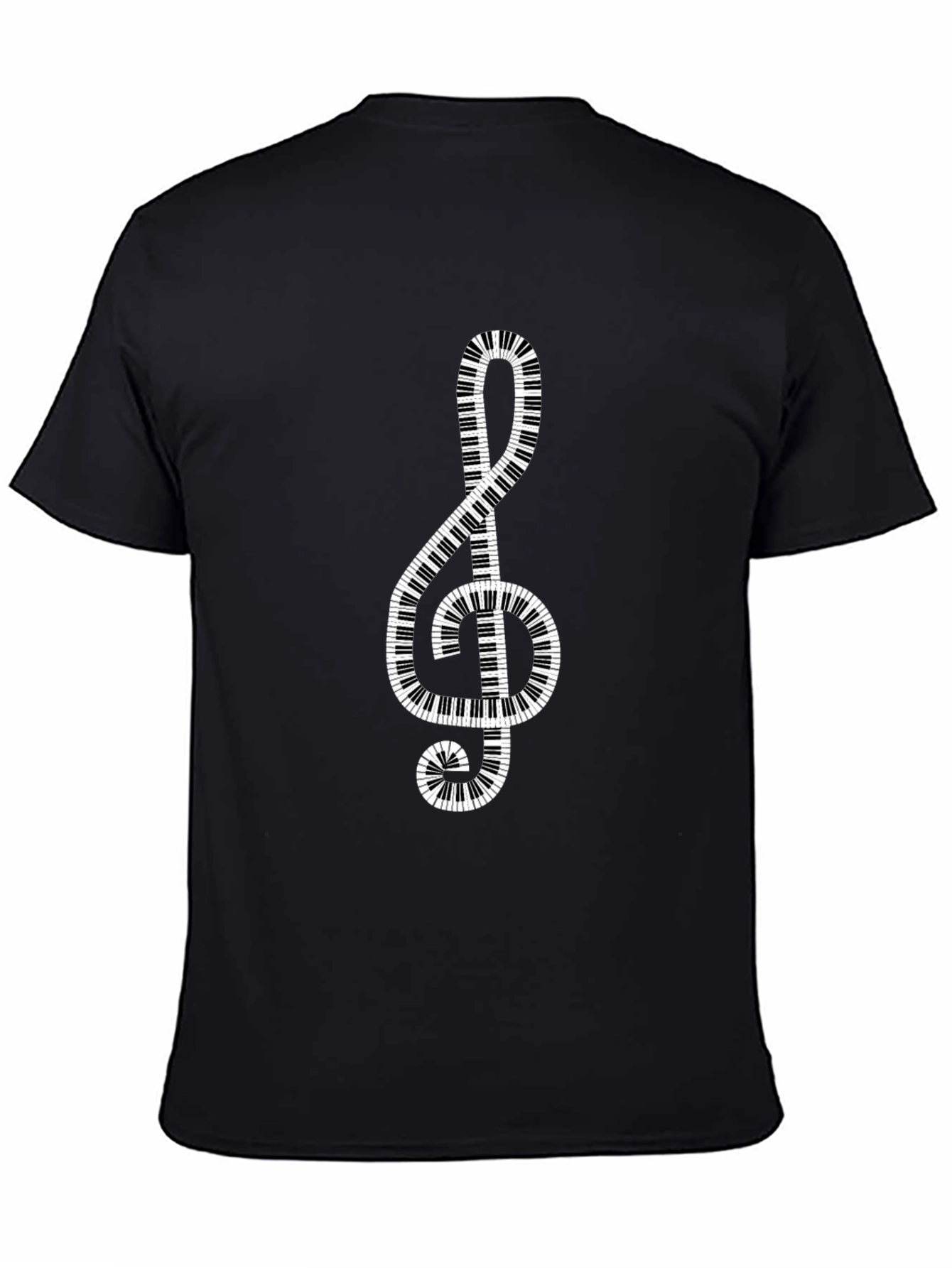 Music Lovers Treble Clef Piano Keys Graphic T-Shirt
