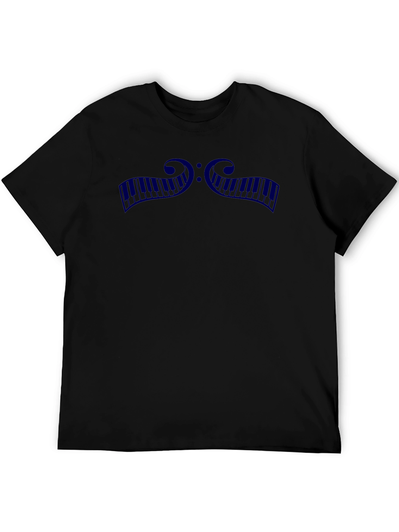 Piano Mustache Graphic T-Shirt - Music Lover Tee