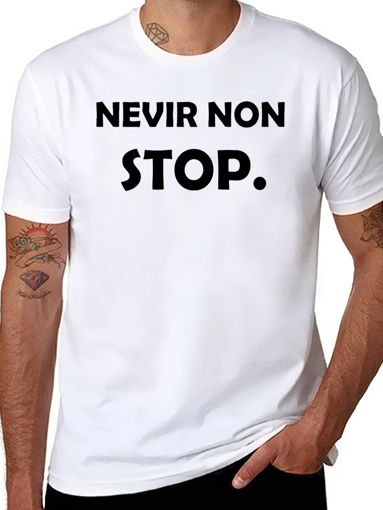 Never Non Stop Black T-Shirt