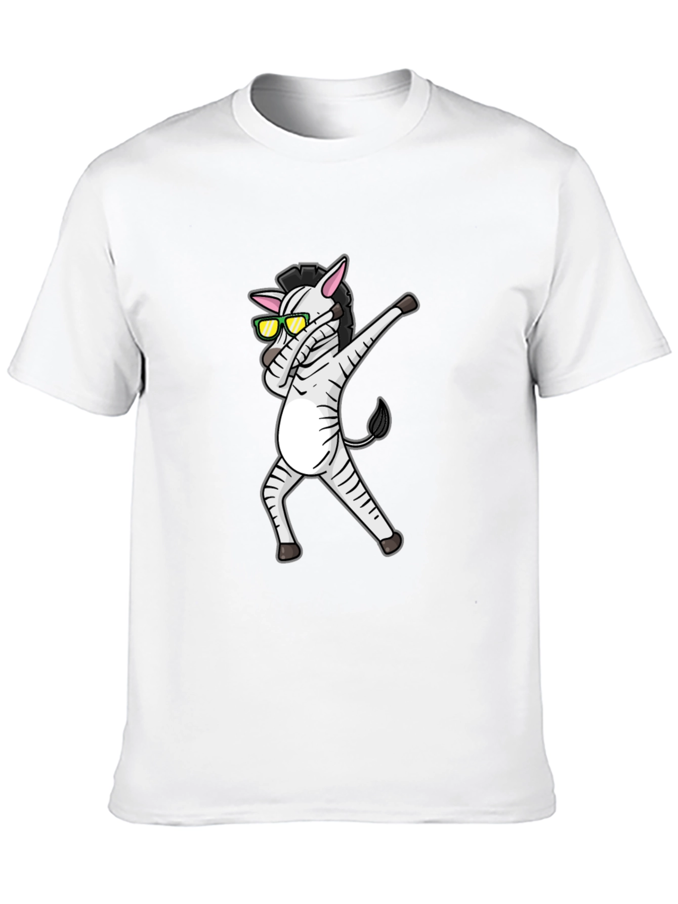 Dabbing Zebra Graphic Tee - Cool Black T-Shirt