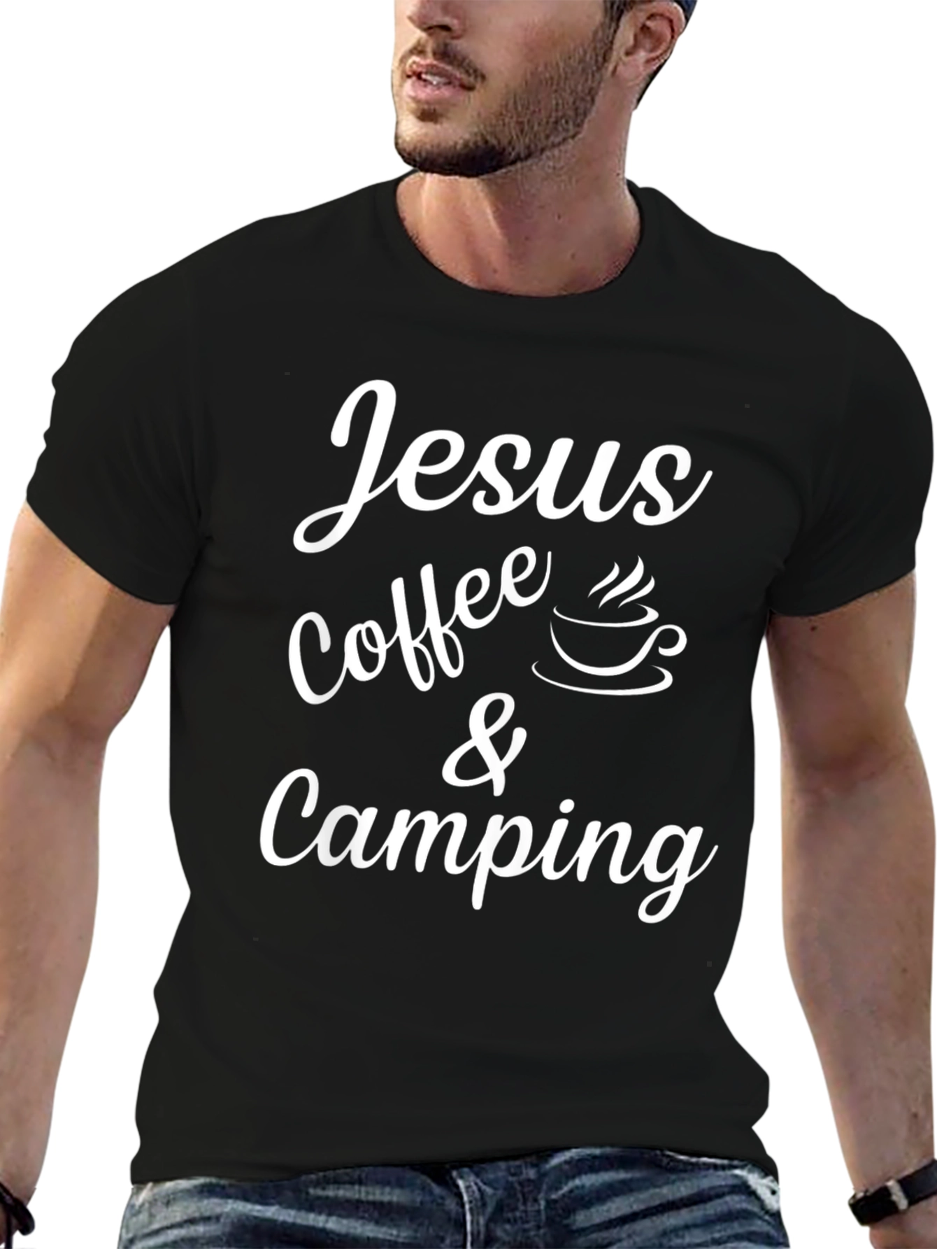 Jesus Coffee & Camping Black T-Shirt