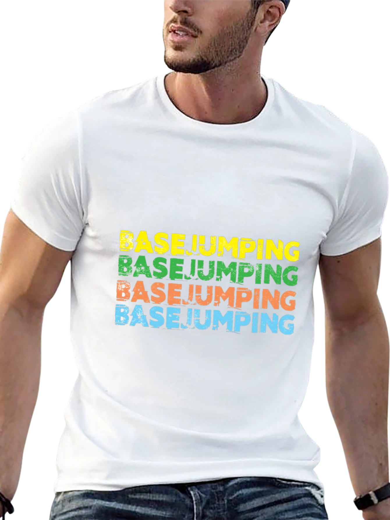 BASE Jumping Graphic Tee - Black Cotton T-Shirt