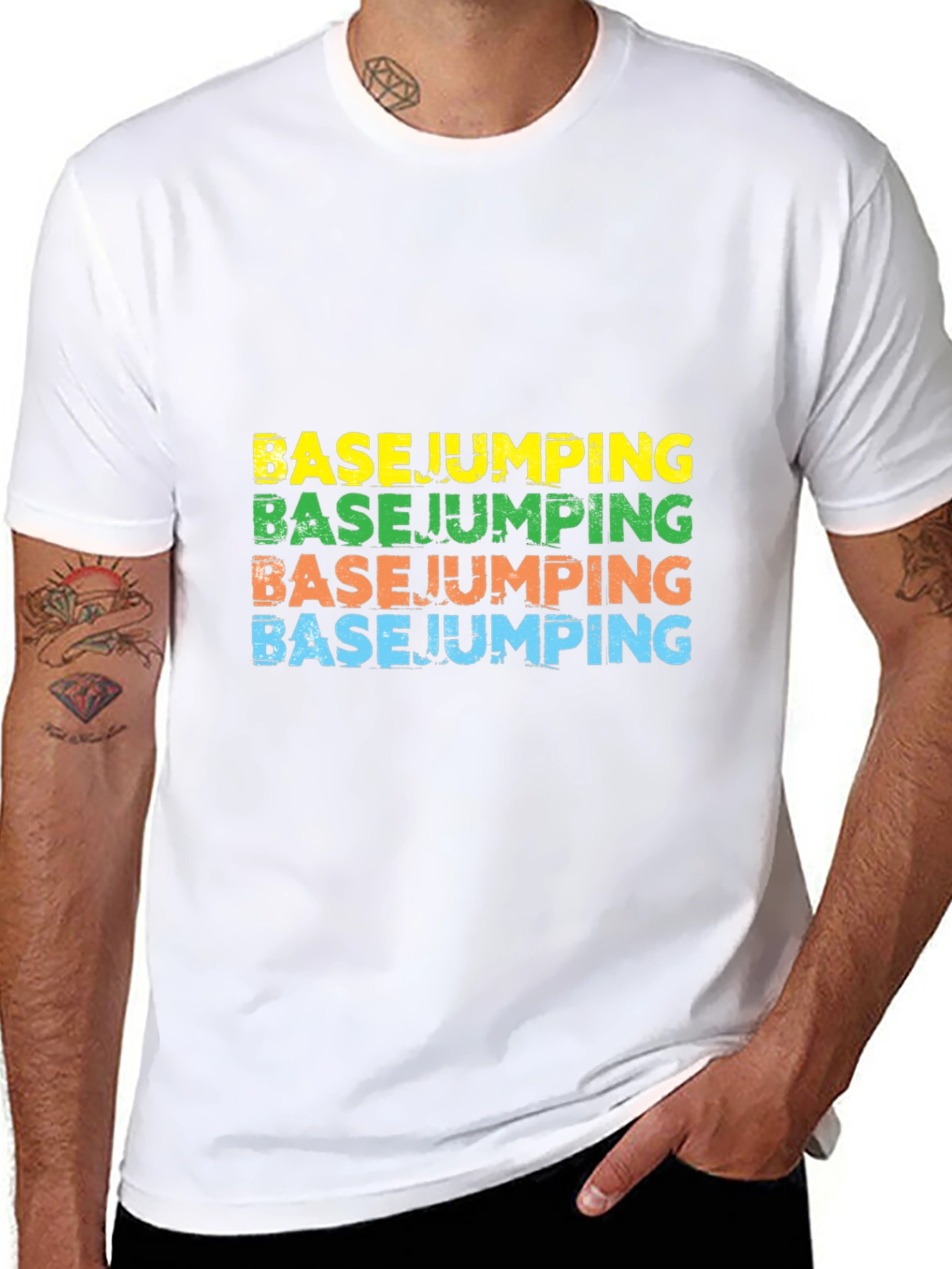 BASE Jumping Graphic Tee - Black Cotton T-Shirt
