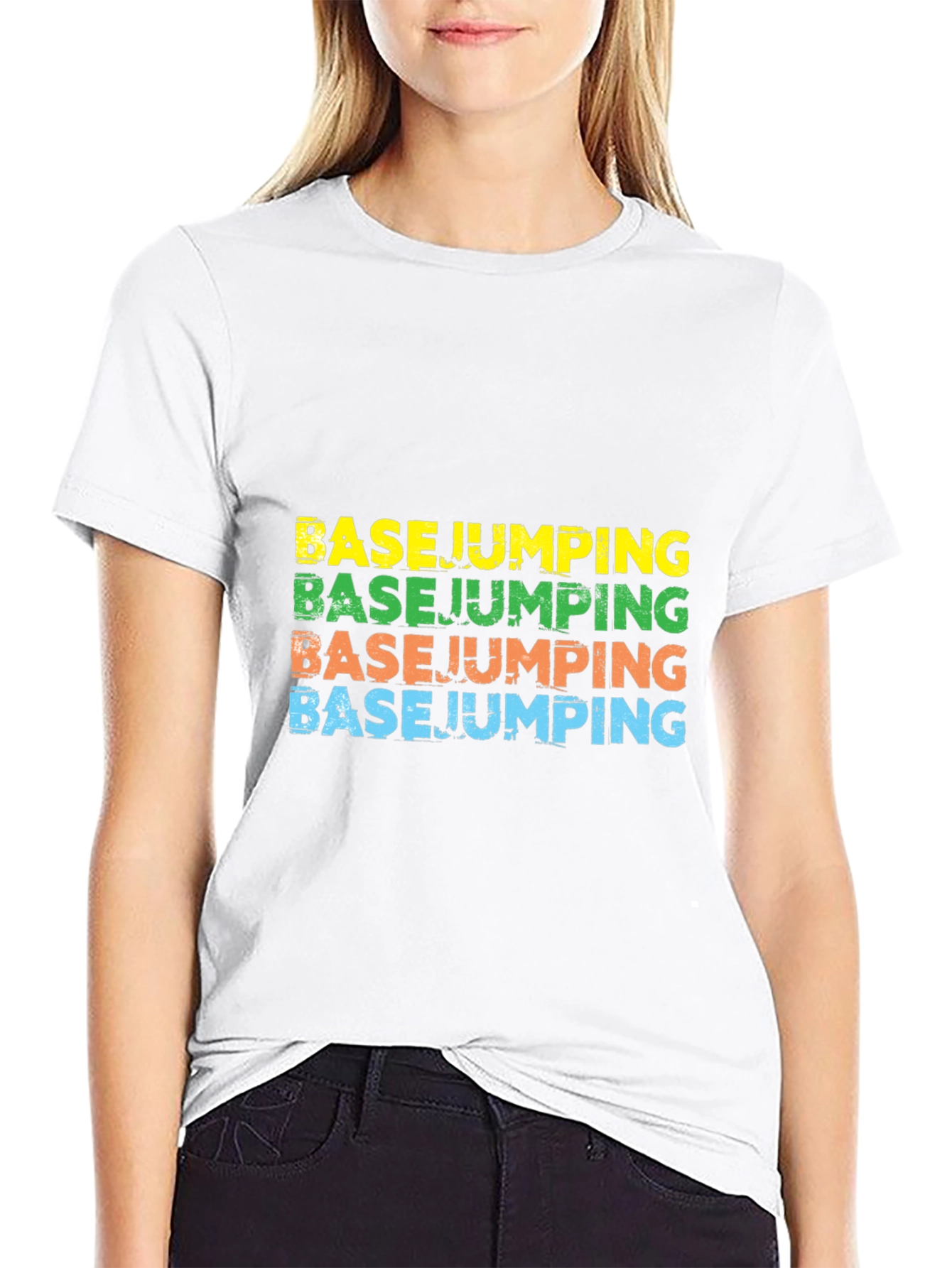 BASE Jumping Graphic Tee - Black Cotton T-Shirt