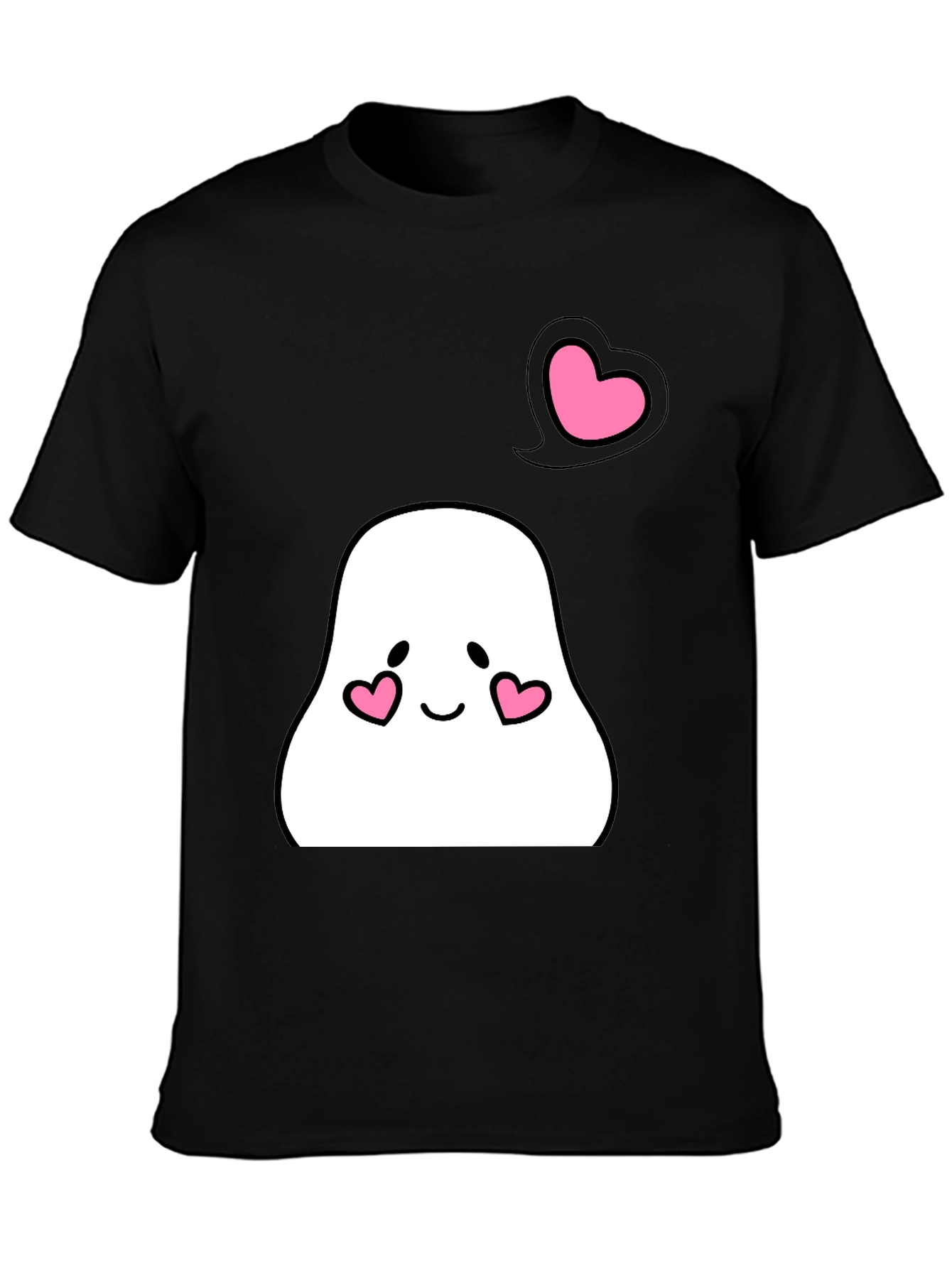 Cute Kawaii Ghost T-Shirt with Heart Accents