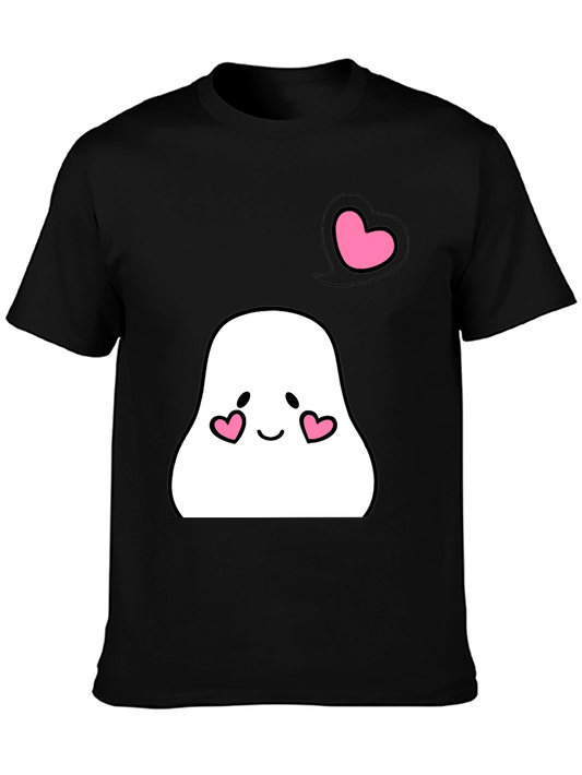 Cute Kawaii Ghost T-Shirt with Heart Accents