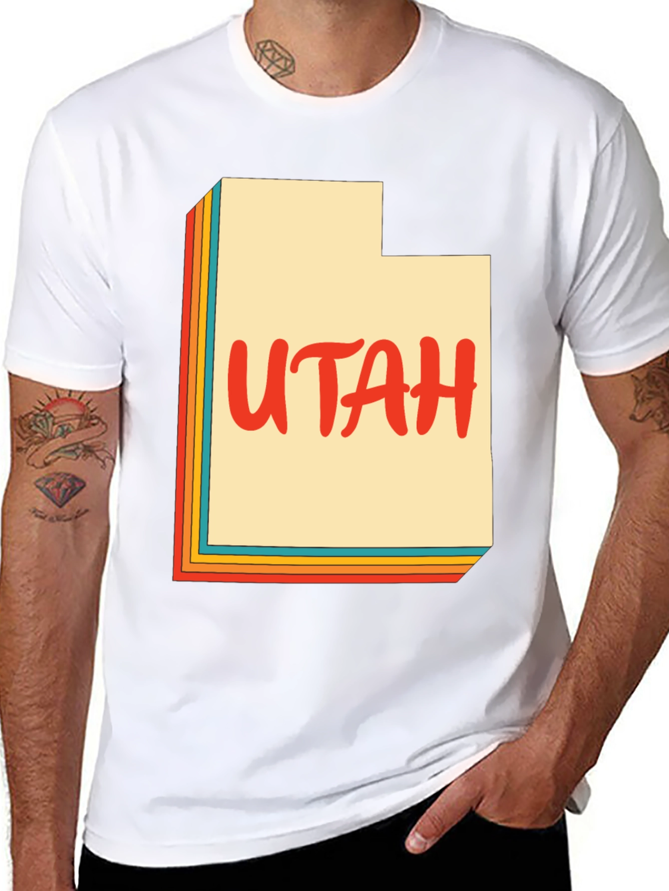 Retro Utah State Map Graphic T-Shirt