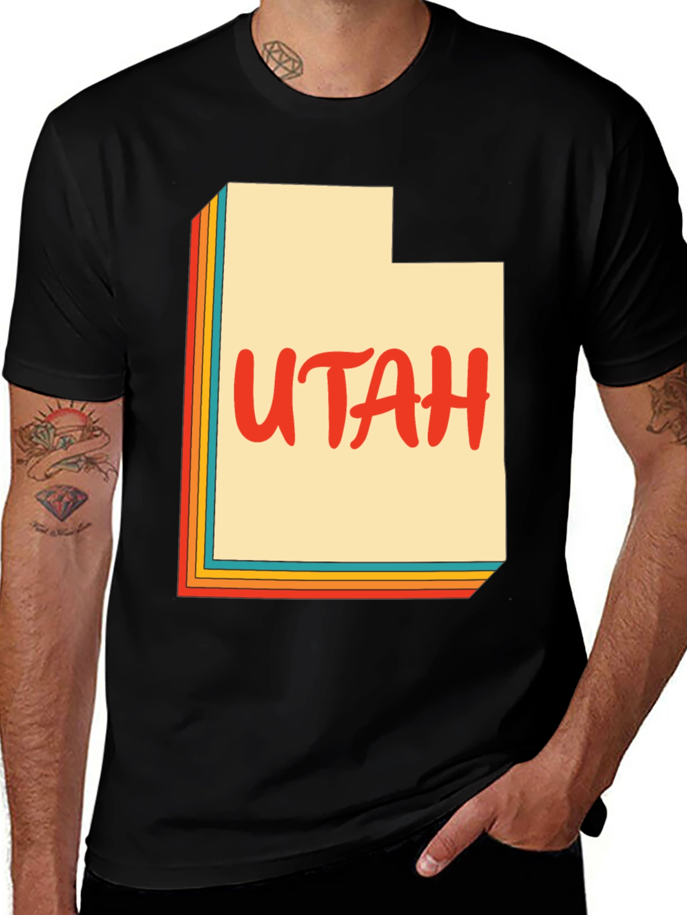 Retro Utah State Map Graphic T-Shirt