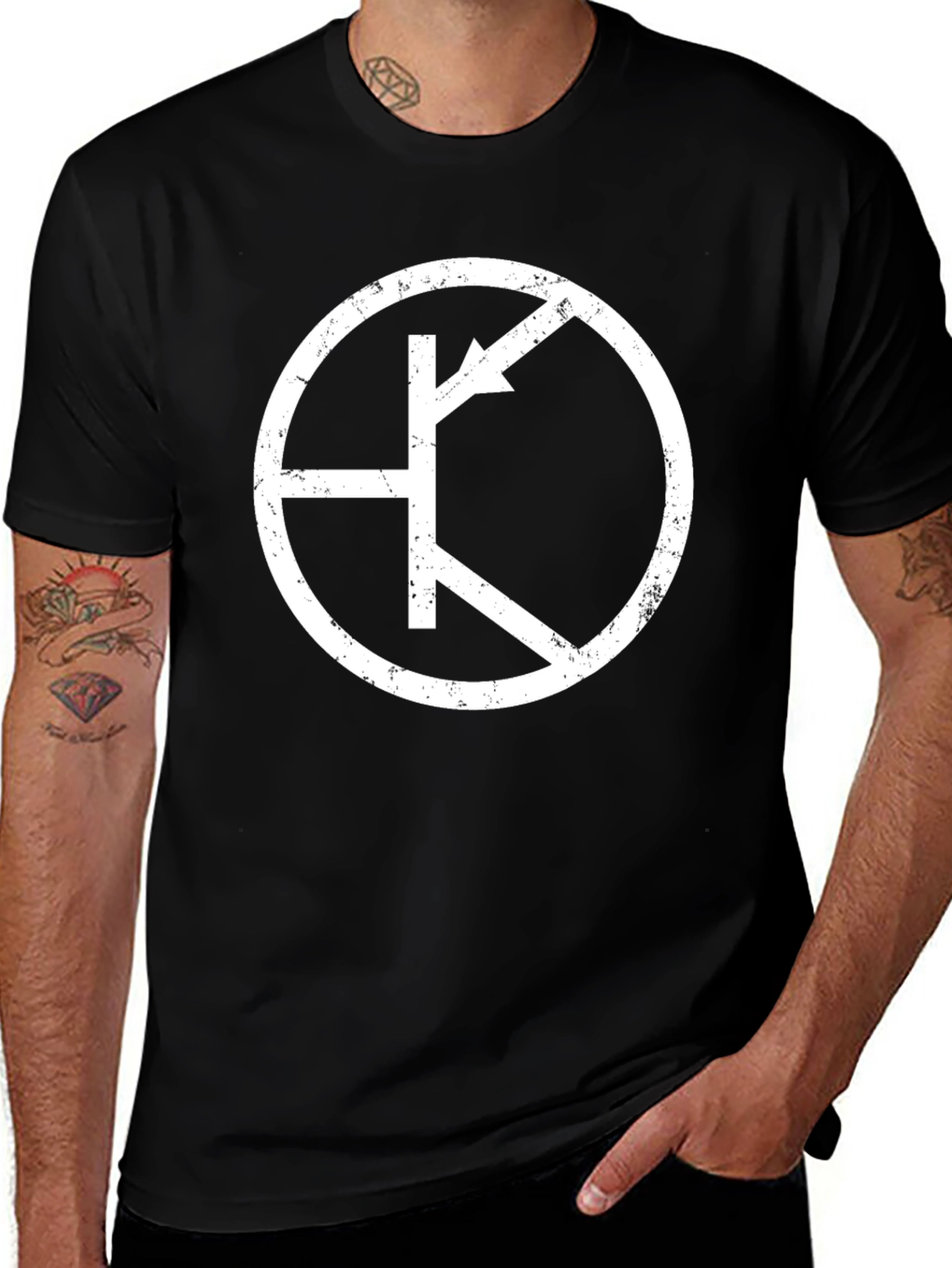 Black T-Shirt with Unique Symbol Design