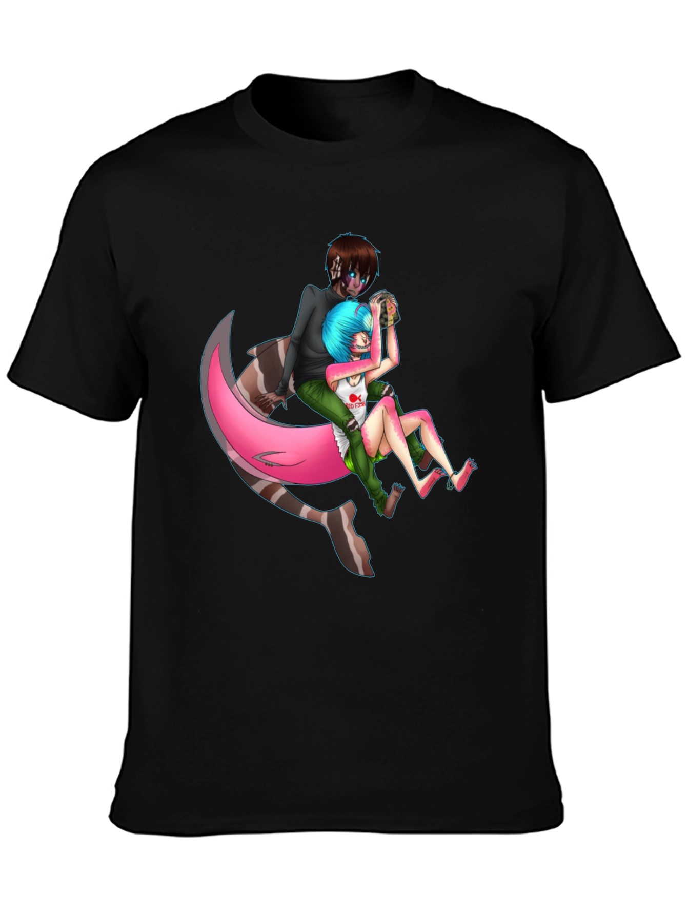 Edgy Anime T-Shirt: Shark-Girl Graphic