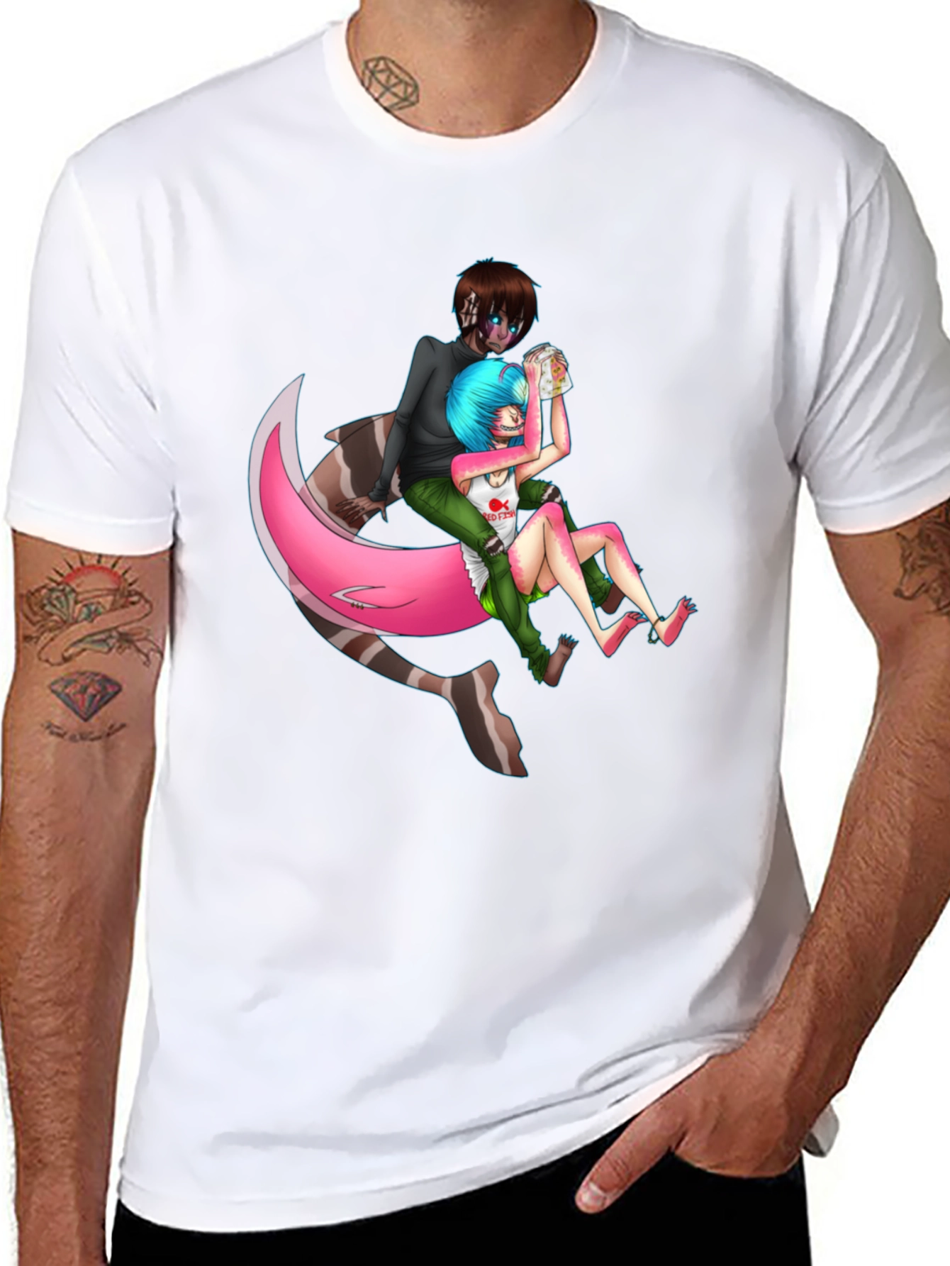 Edgy Anime T-Shirt: Shark-Girl Graphic