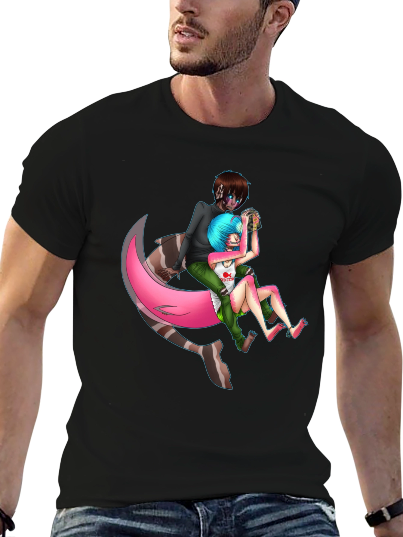 Edgy Anime T-Shirt: Shark-Girl Graphic