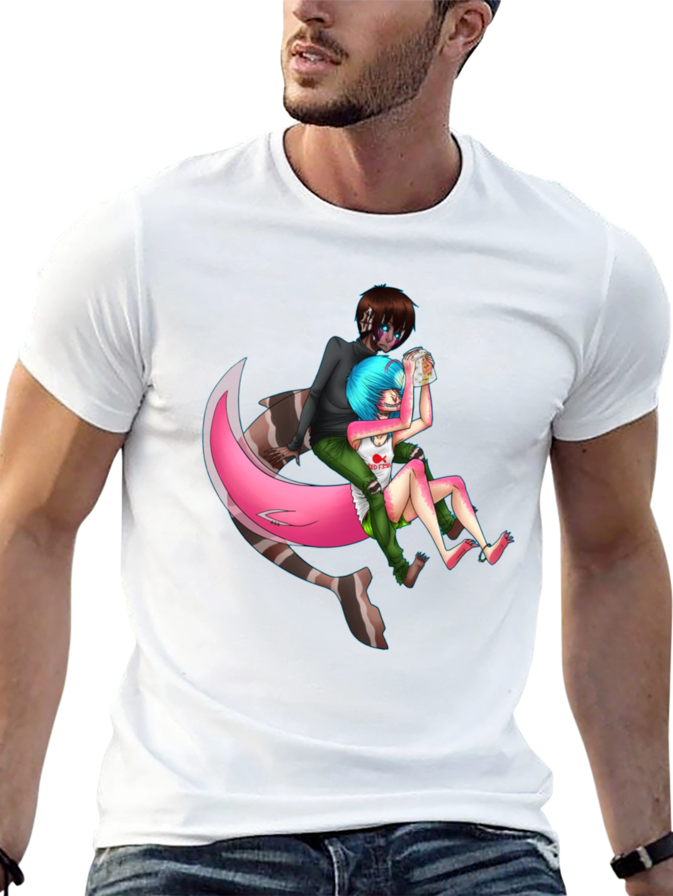 Edgy Anime T-Shirt: Shark-Girl Graphic
