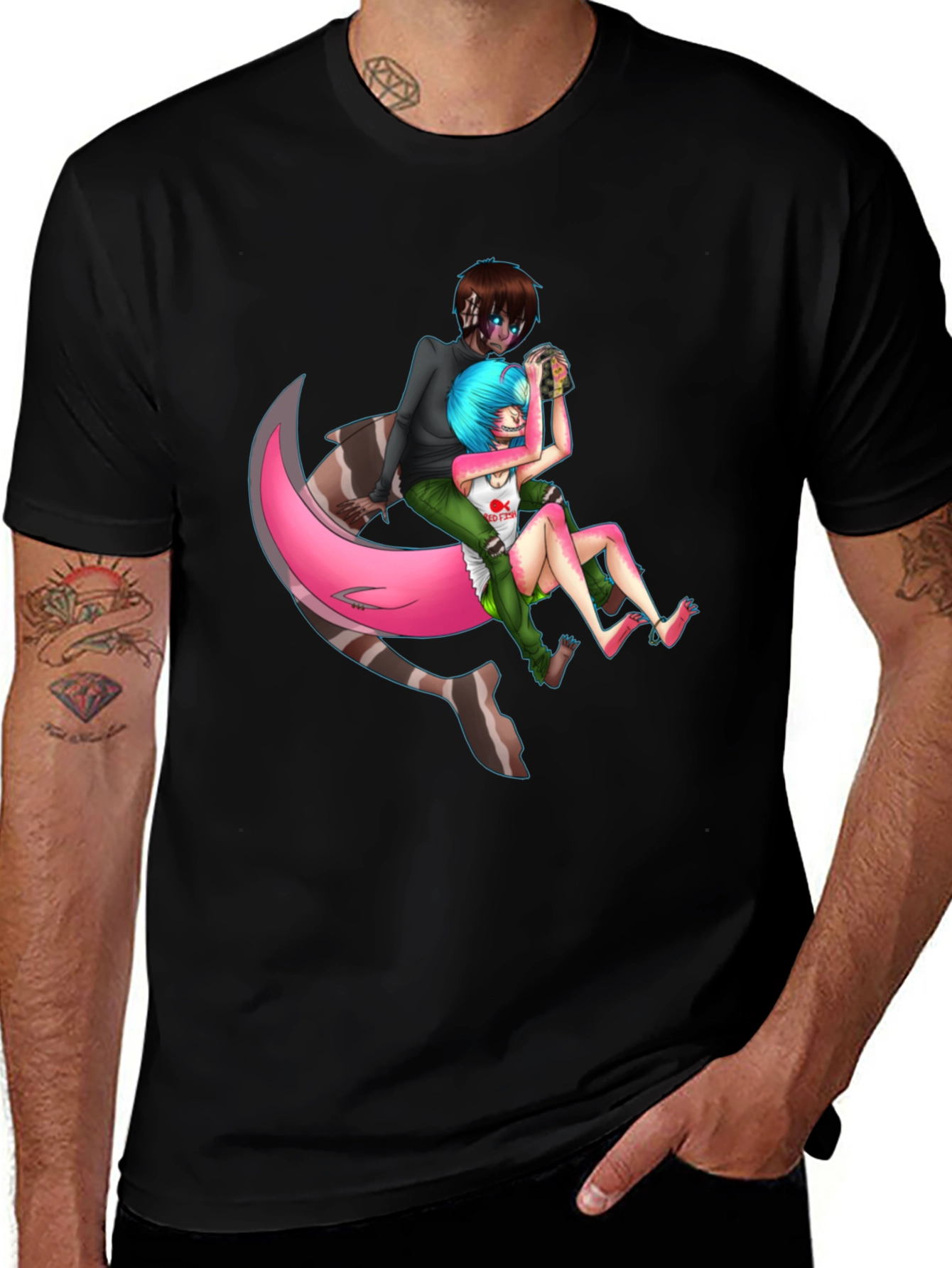 Edgy Anime T-Shirt: Shark-Girl Graphic