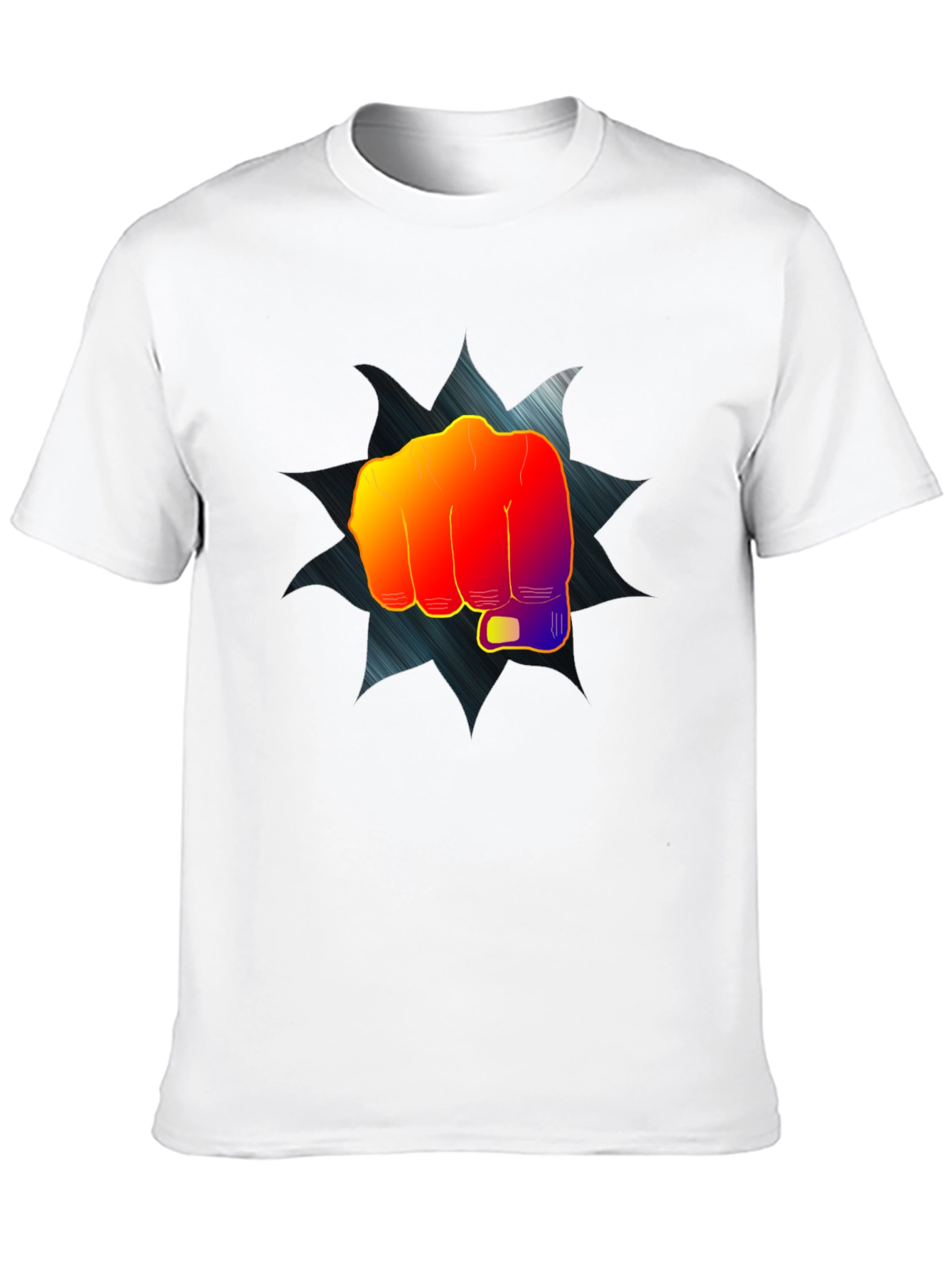 Impact Fist Graphic Tee - Black Cotton Blend Shirt