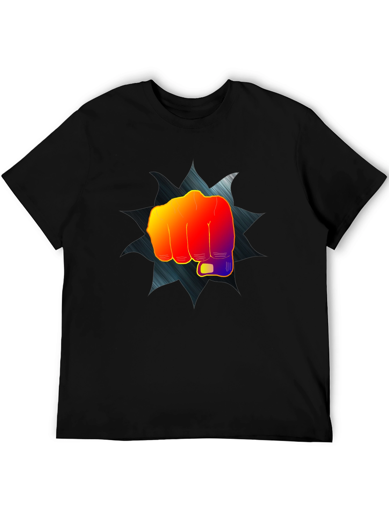 Impact Fist Graphic Tee - Black Cotton Blend Shirt