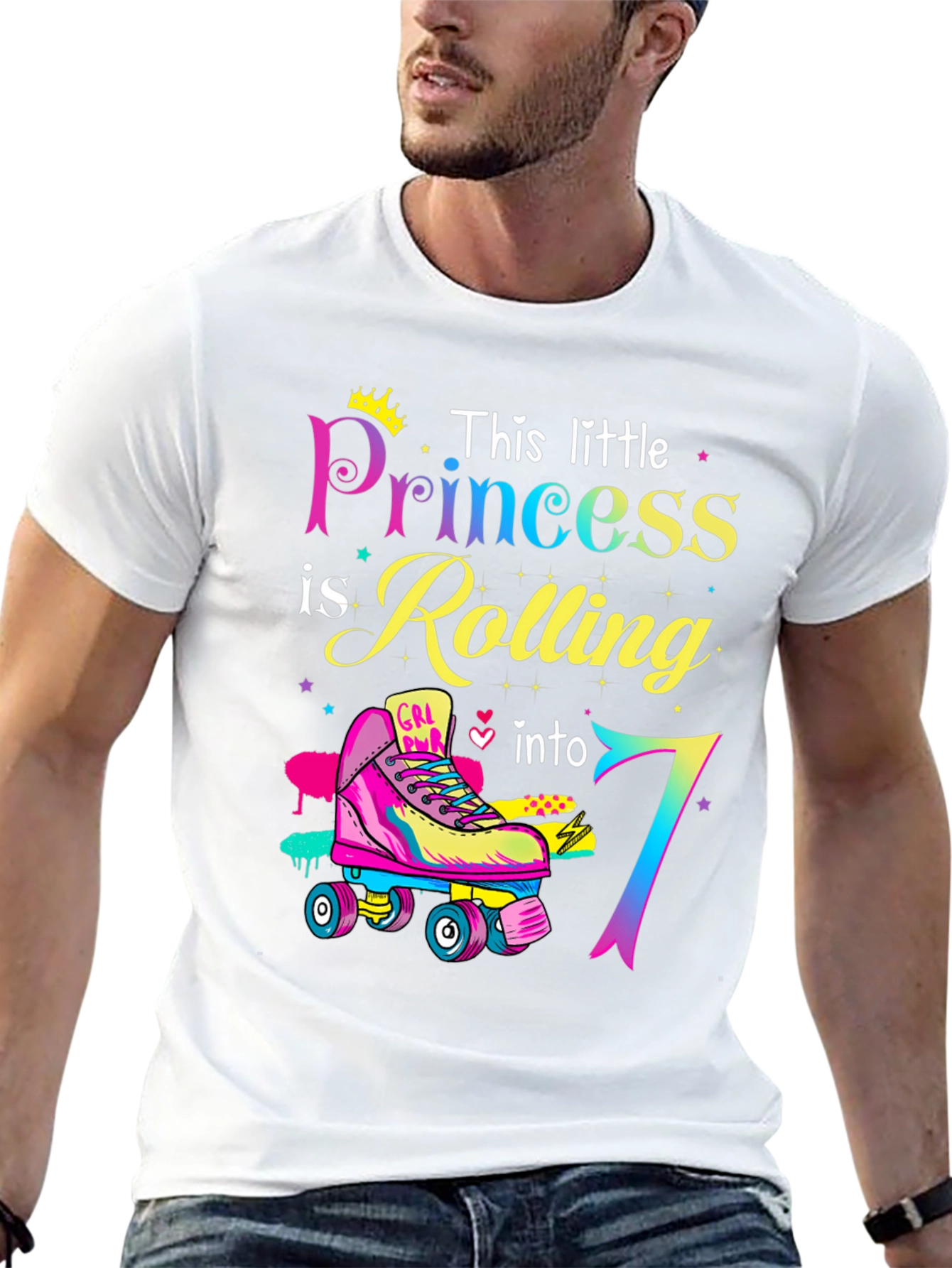 Birthday Girl Rolling into 7th T-Shirt