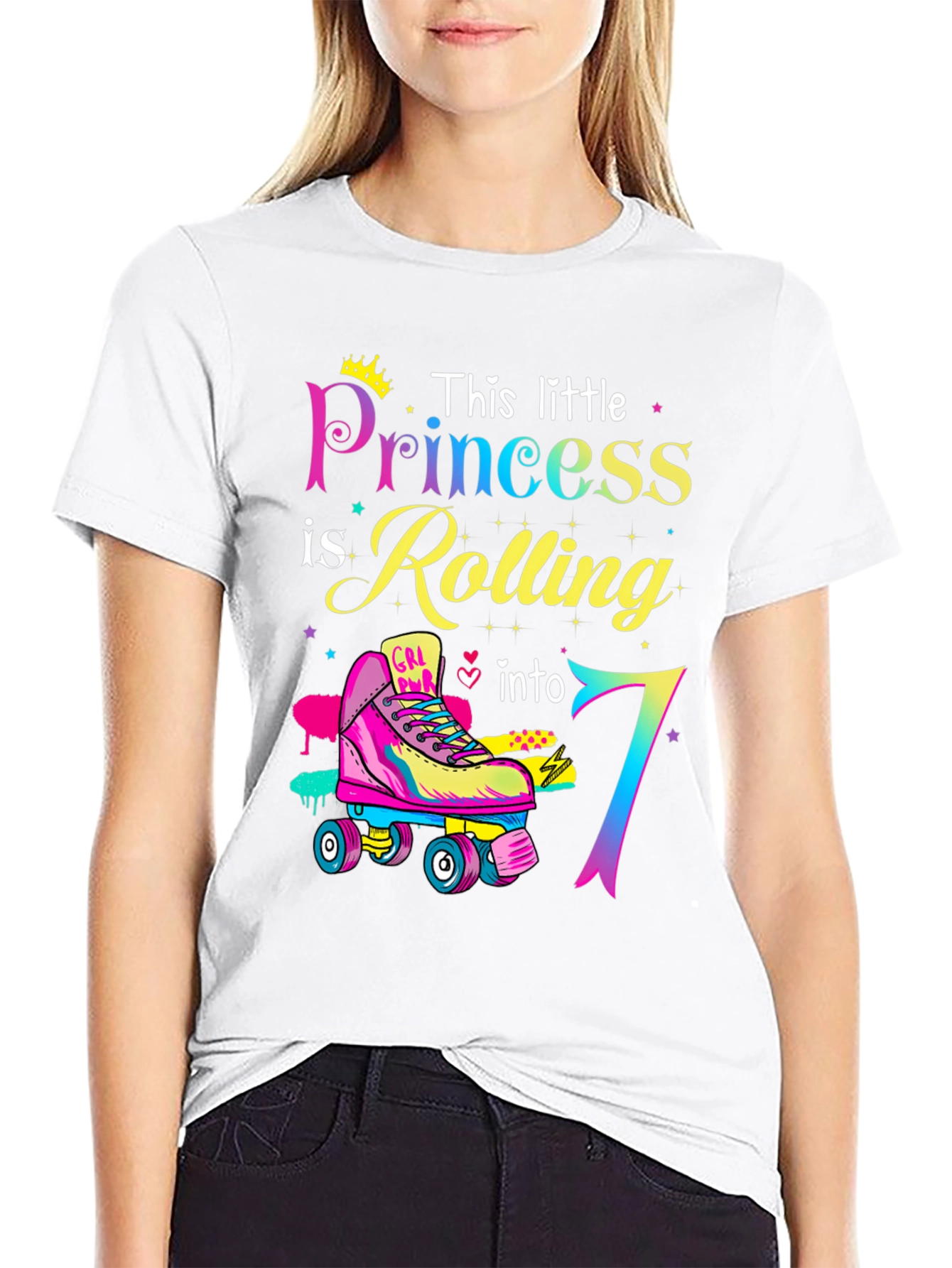 Birthday Girl Rolling into 7th T-Shirt