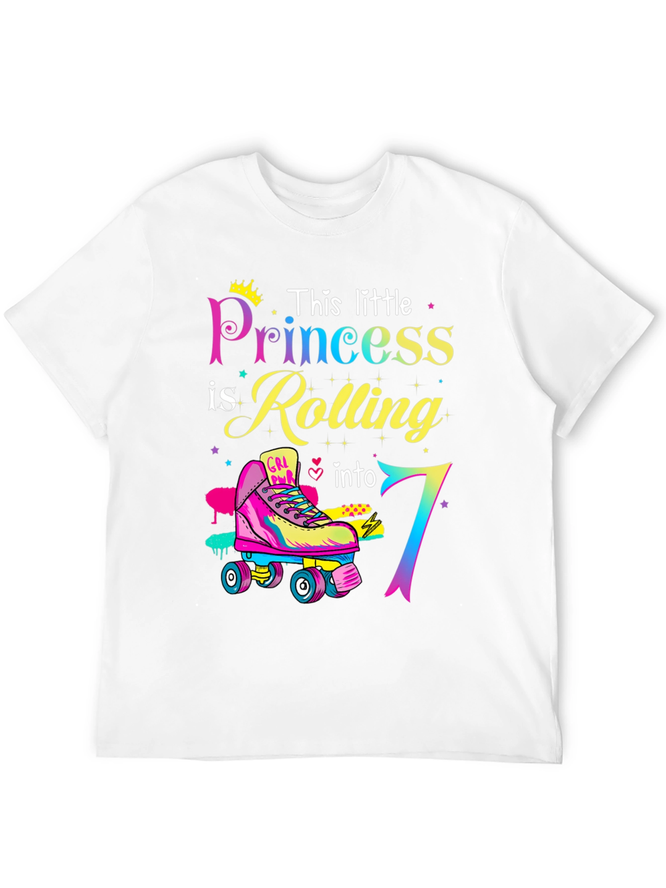 Birthday Girl Rolling into 7th T-Shirt