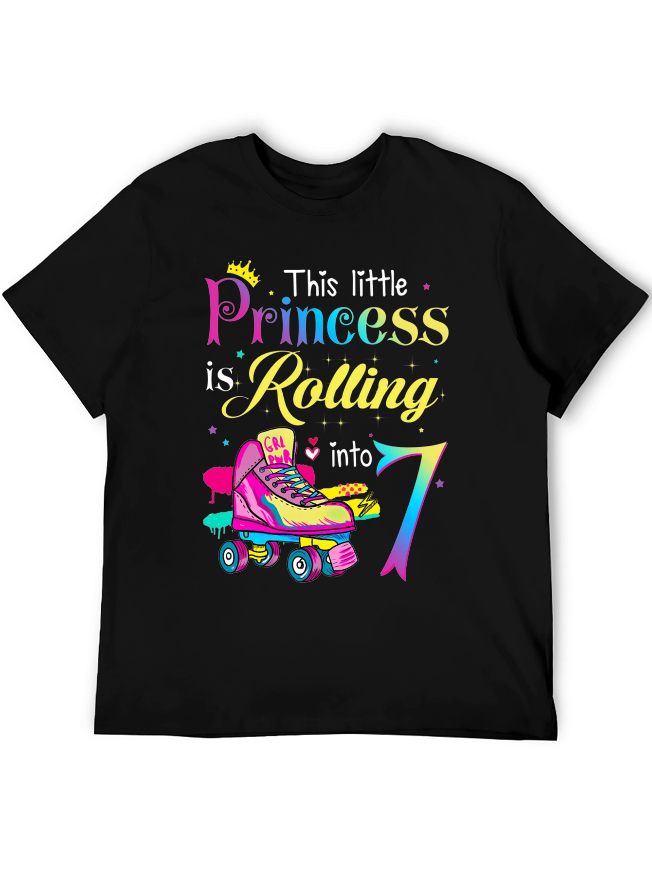 Birthday Girl Rolling into 7th T-Shirt