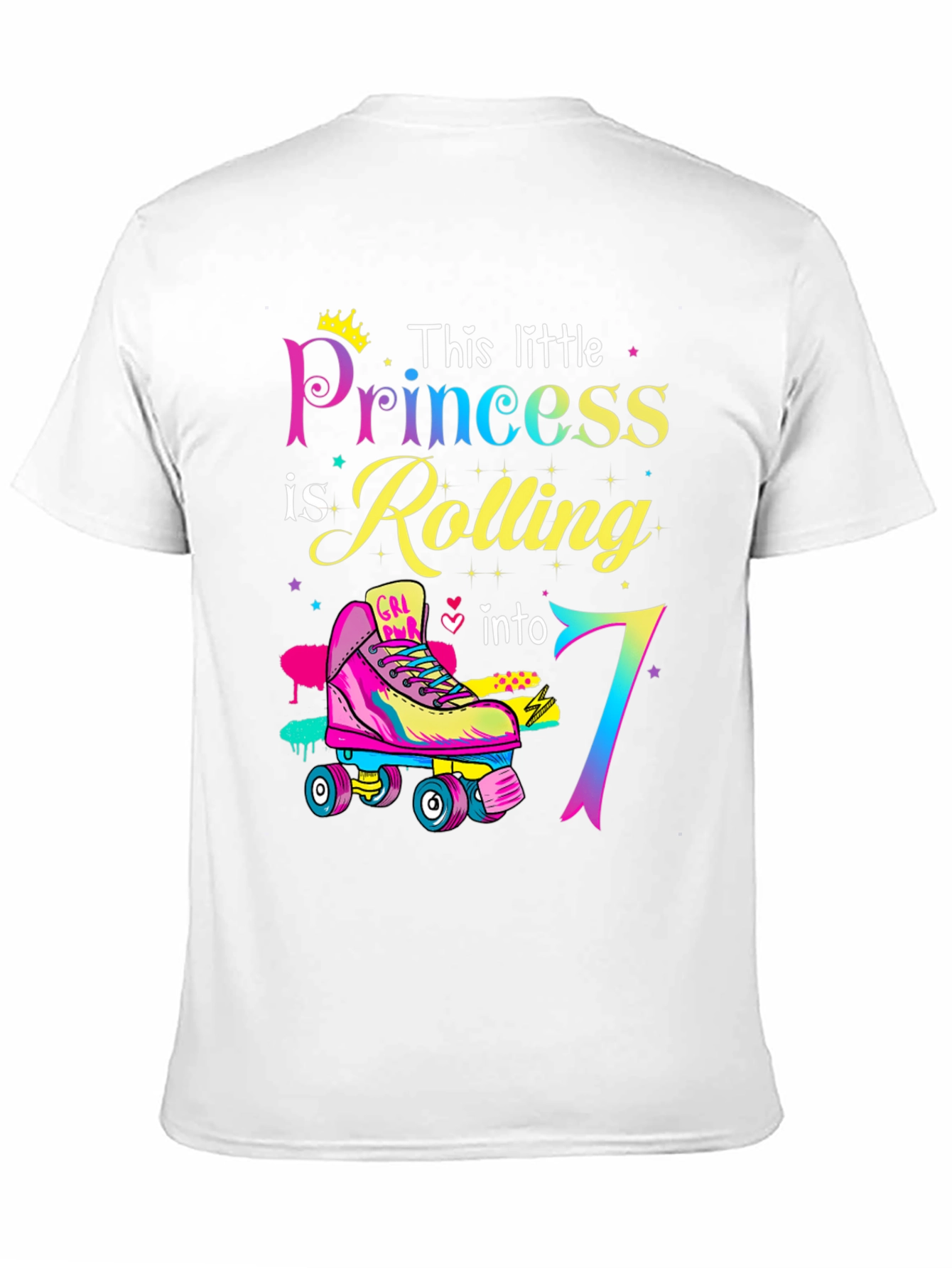 Birthday Girl Rolling into 7th T-Shirt