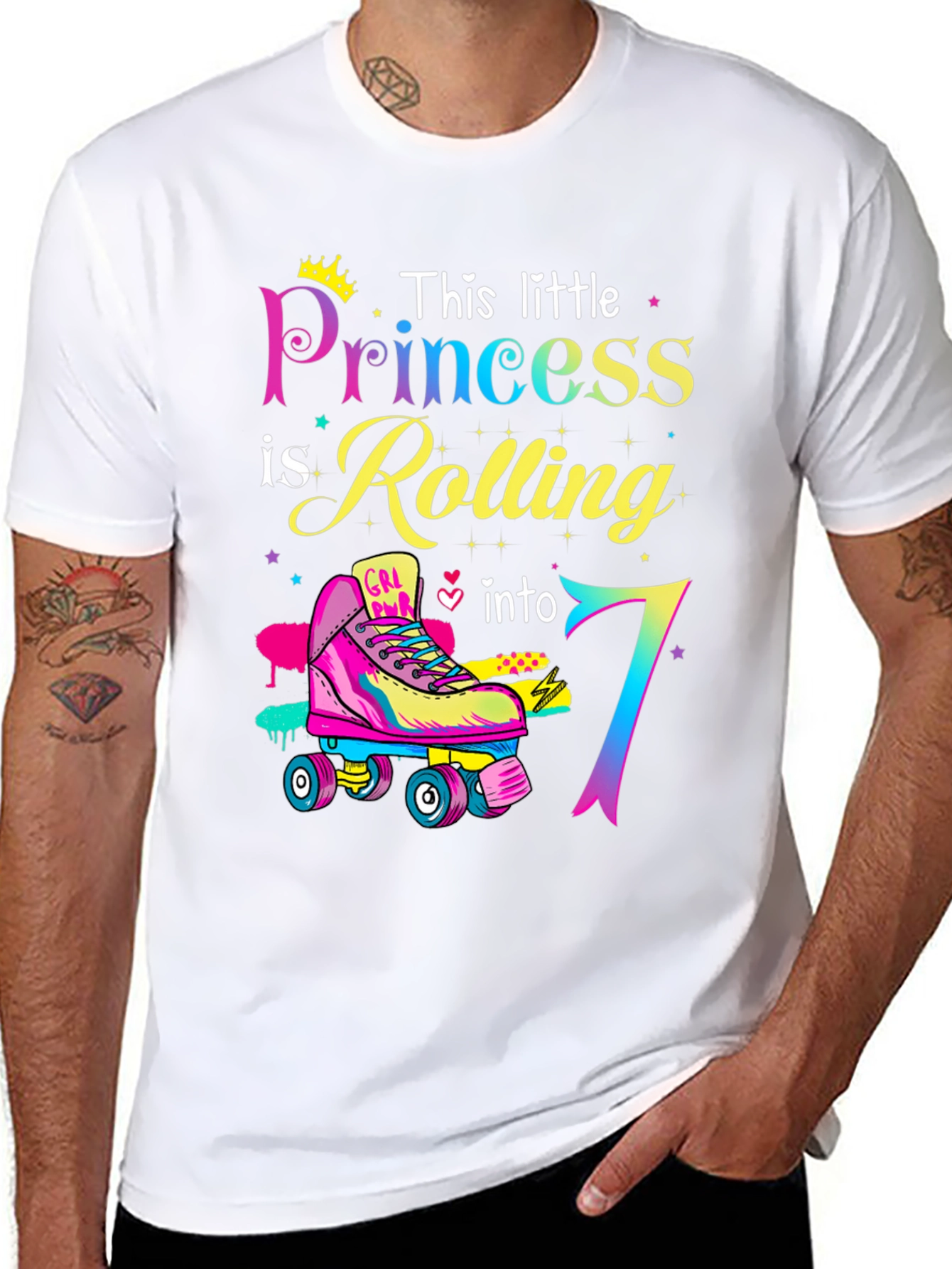 Birthday Girl Rolling into 7th T-Shirt