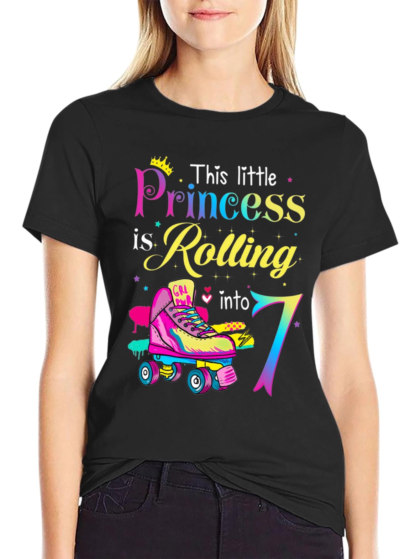 Birthday Girl Rolling into 7th T-Shirt